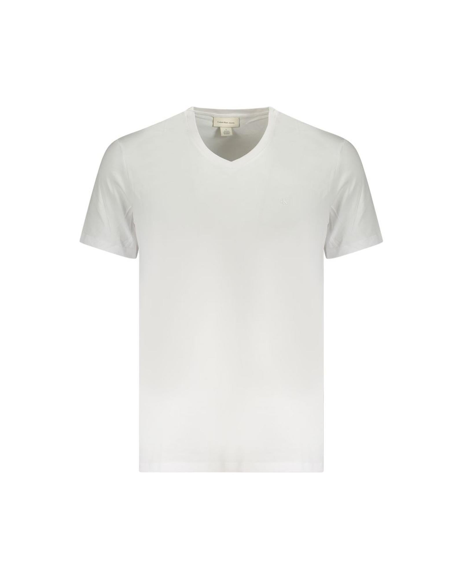 Calvin Klein Men's White Cotton  T-Shirt - L