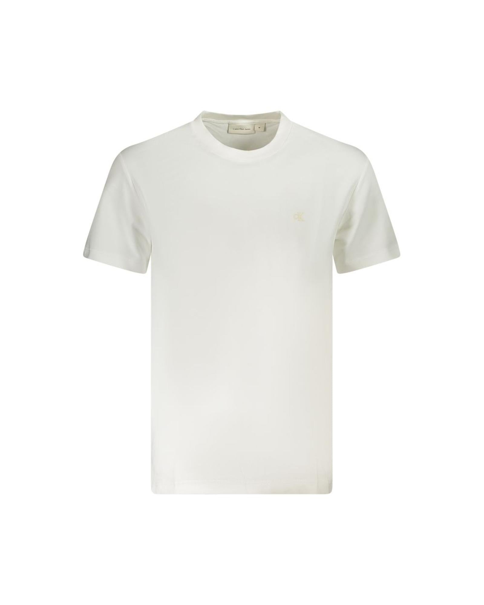 Calvin Klein Men's White Cotton  T-Shirt - XL