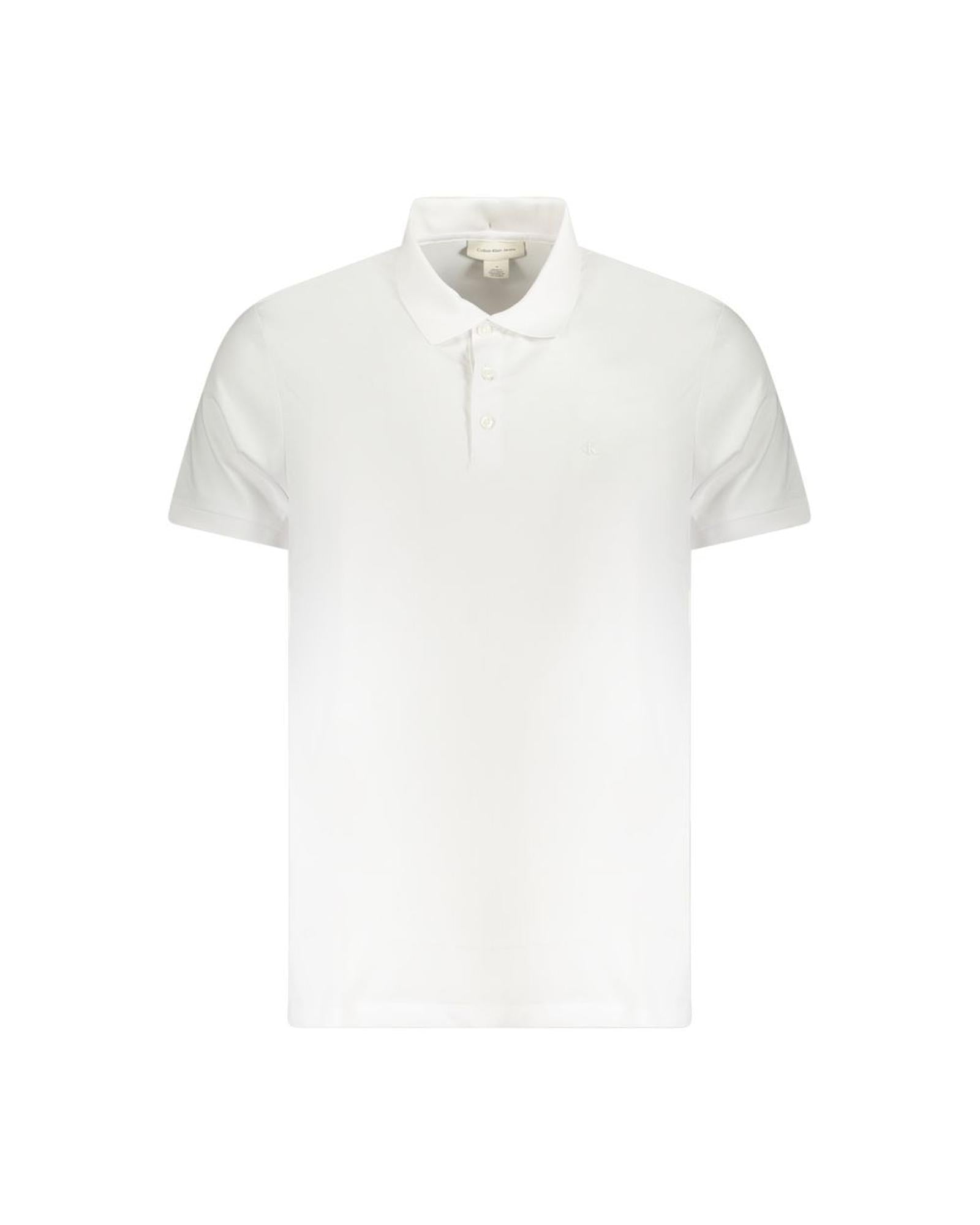 Calvin Klein Men's White Cotton  Polo Shirt - S