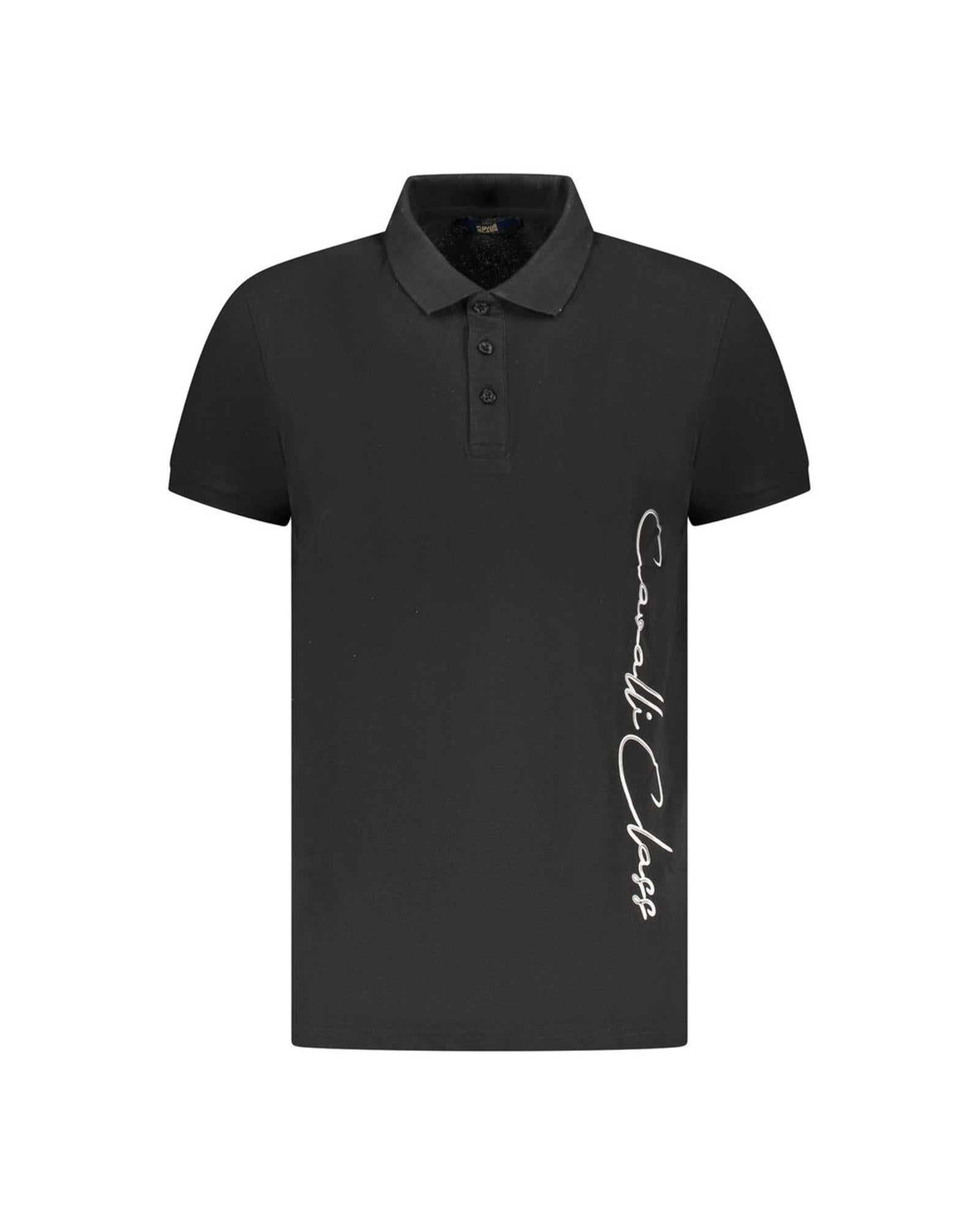 Cavalli Class Men's Black Cotton  Polo Shirt - M