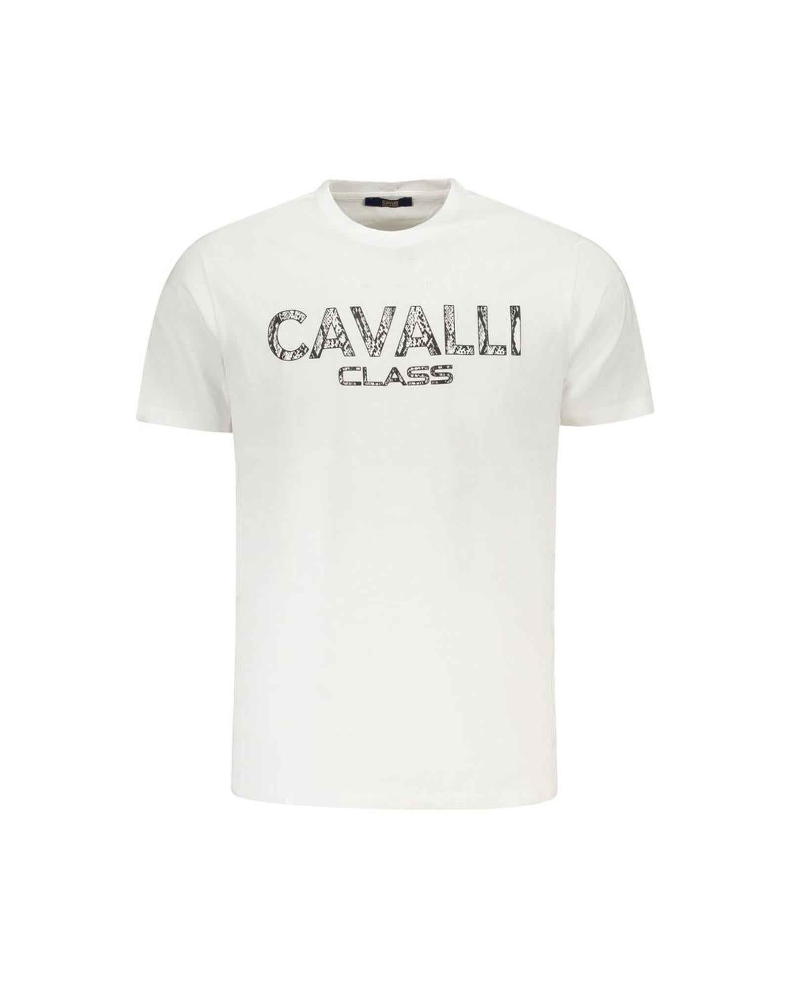 Cavalli Class Men's White Cotton  T-Shirt - 2XL