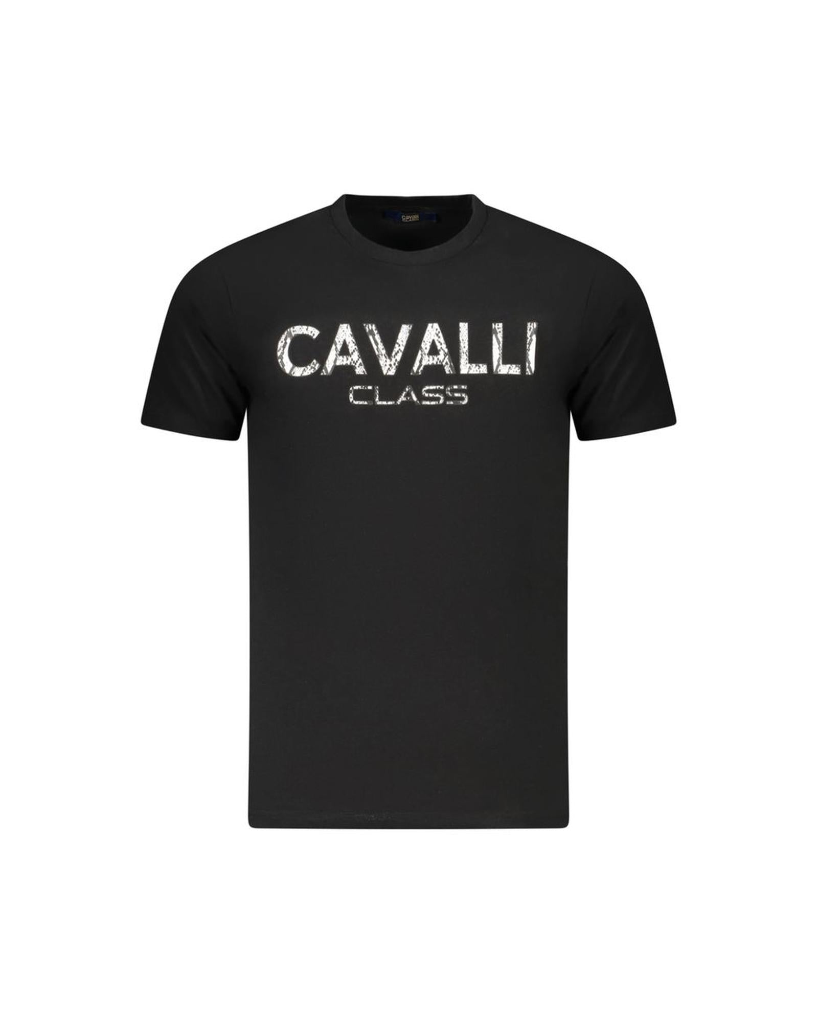 Cavalli Class Men's Black Cotton  T-Shirt - 2XL