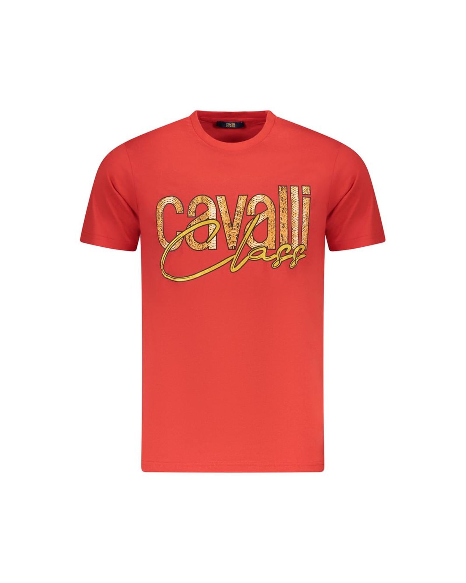Cavalli Class Men's Red Cotton  T-Shirt - XL