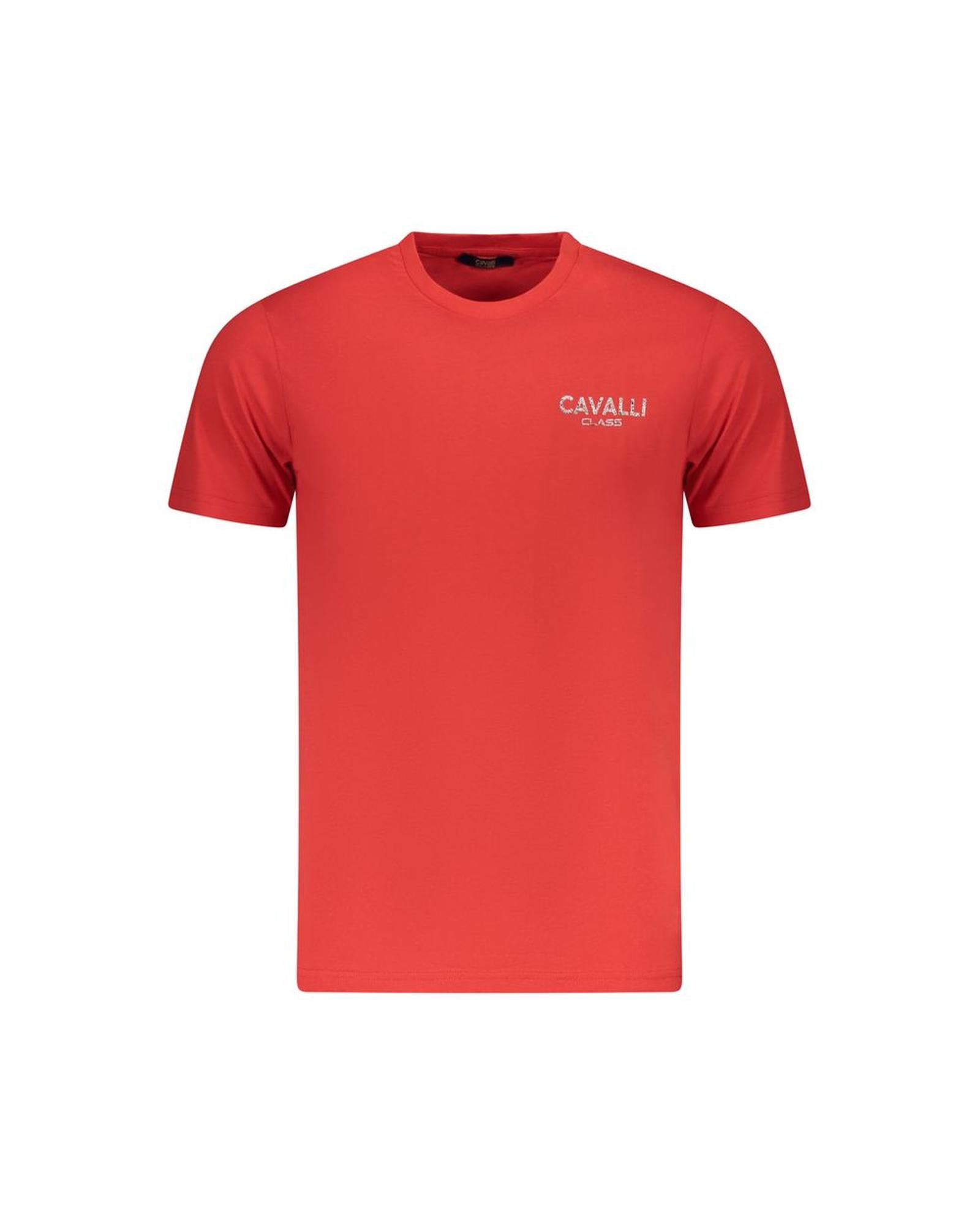 Cavalli Class Men's Red Cotton  T-Shirt - 2XL