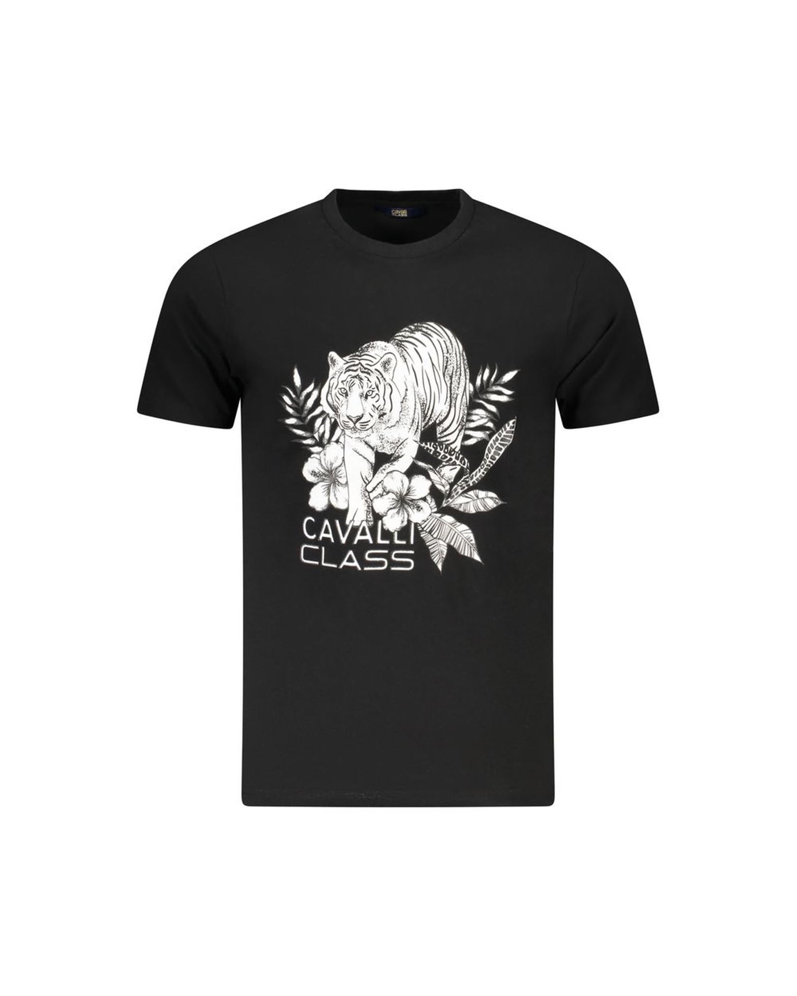 Cavalli Class Men's Black Cotton  T-Shirt - 2XL