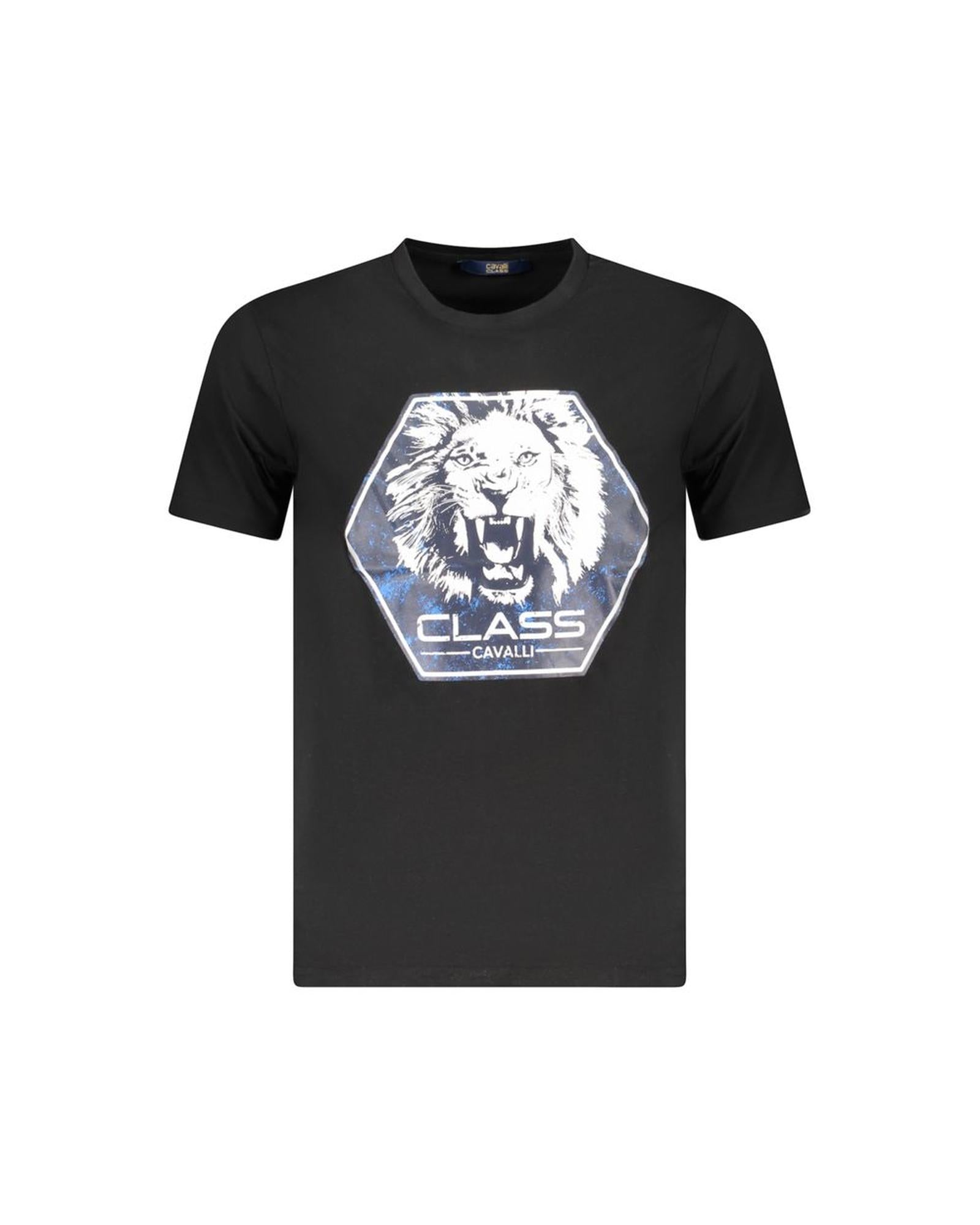 Cavalli Class Men's Black Cotton T-Shirt - 2XL