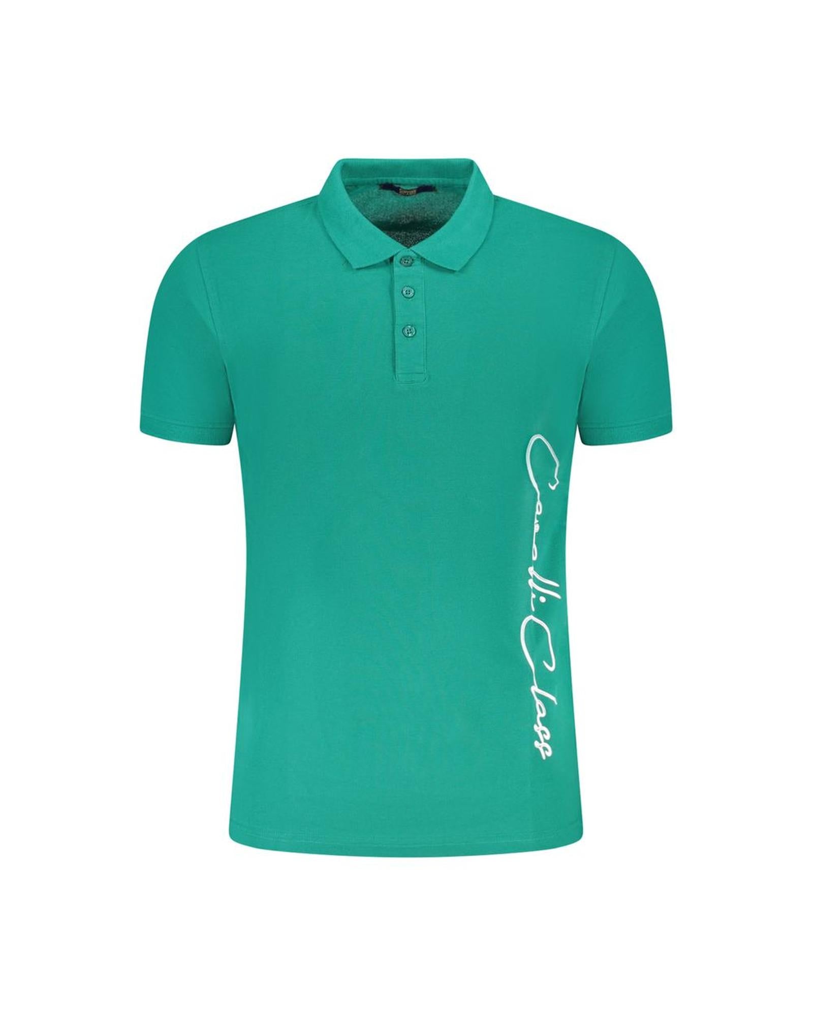 Cavalli Class Men's Green Cotton Polo Shirt - M