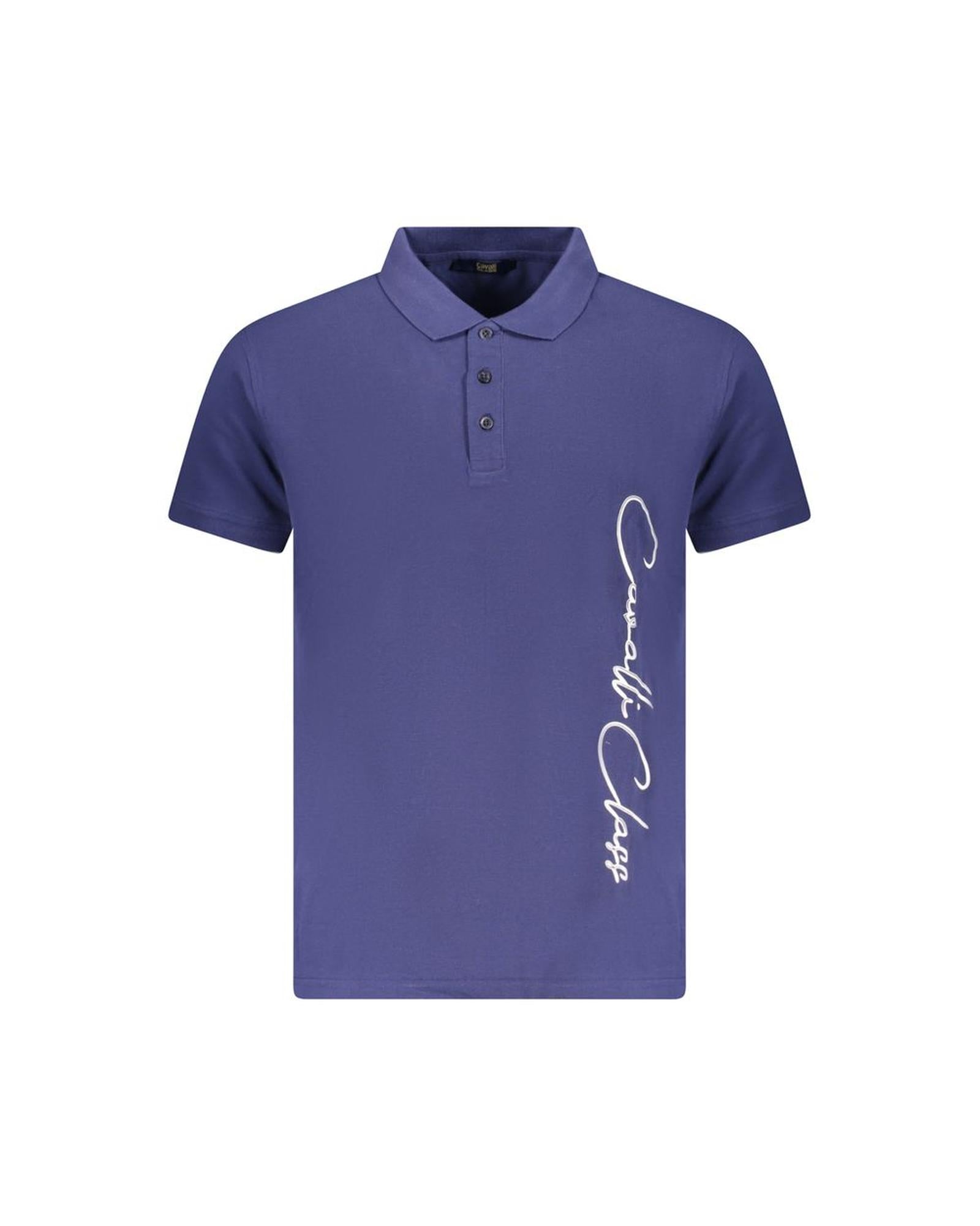 Cavalli Class Men's Blue Cotton  Polo Shirt - L