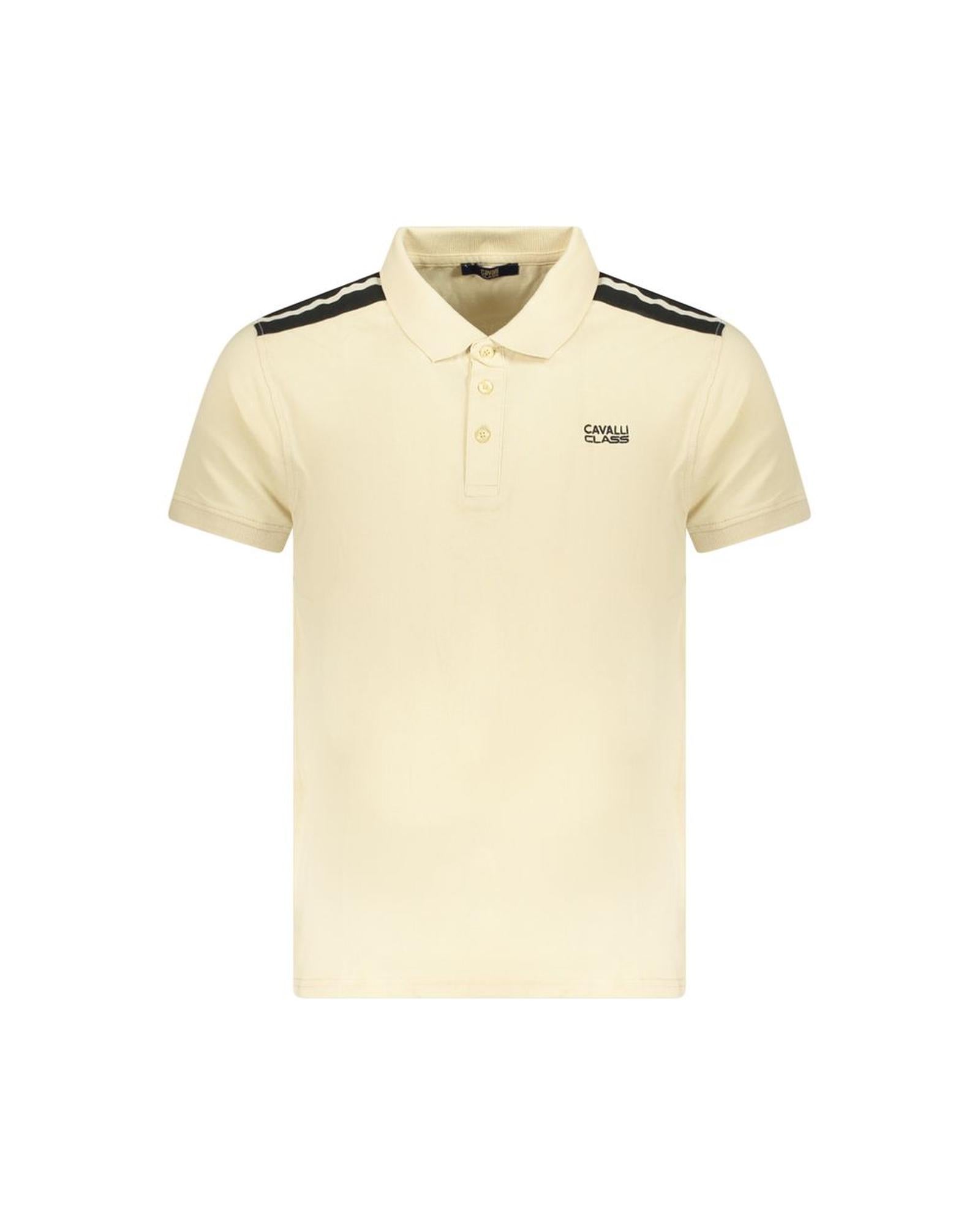 Cavalli Class Men's Beige Cotton Polo Shirt - L