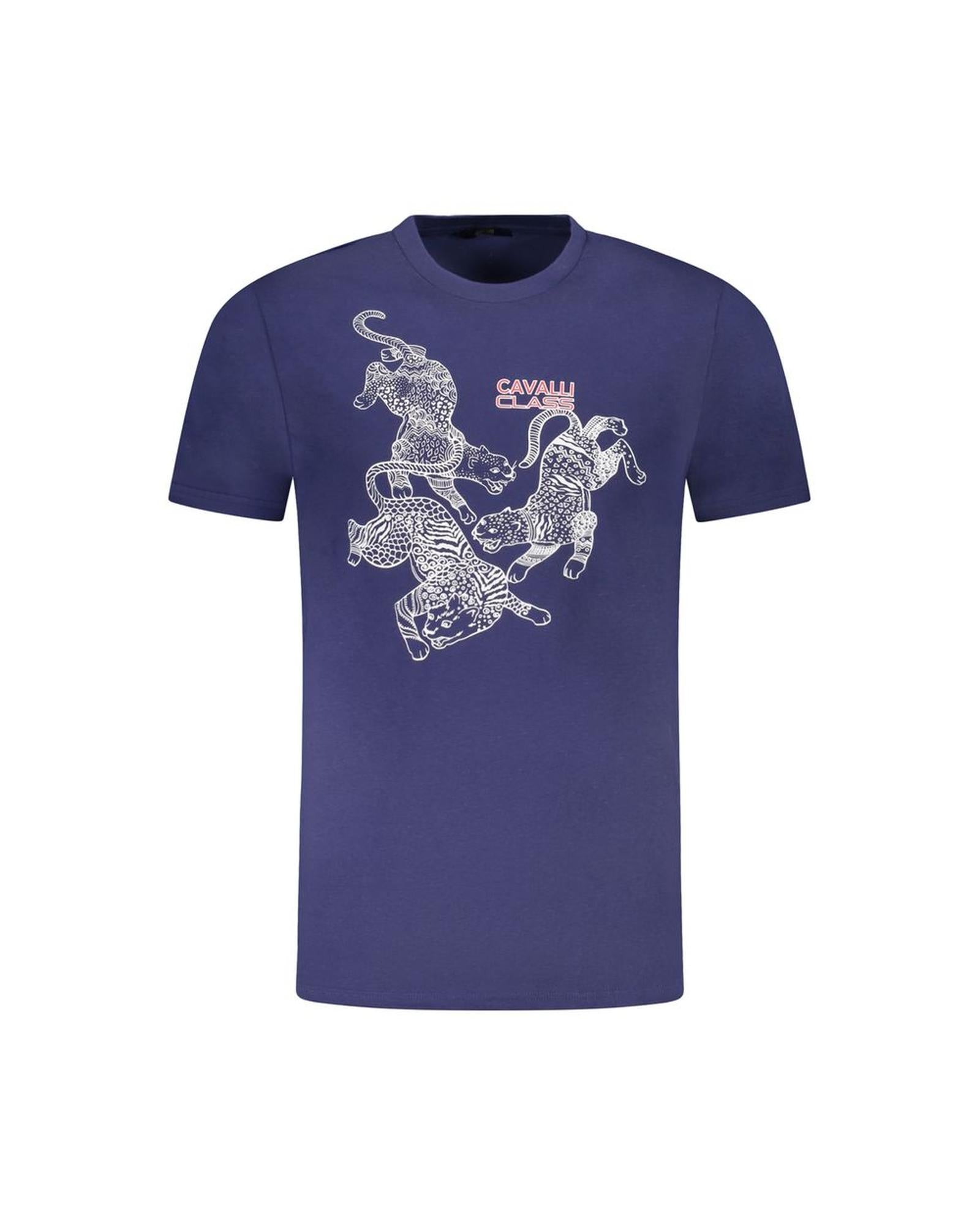 Cavalli Class Men's Blue Cotton  T-Shirt - L