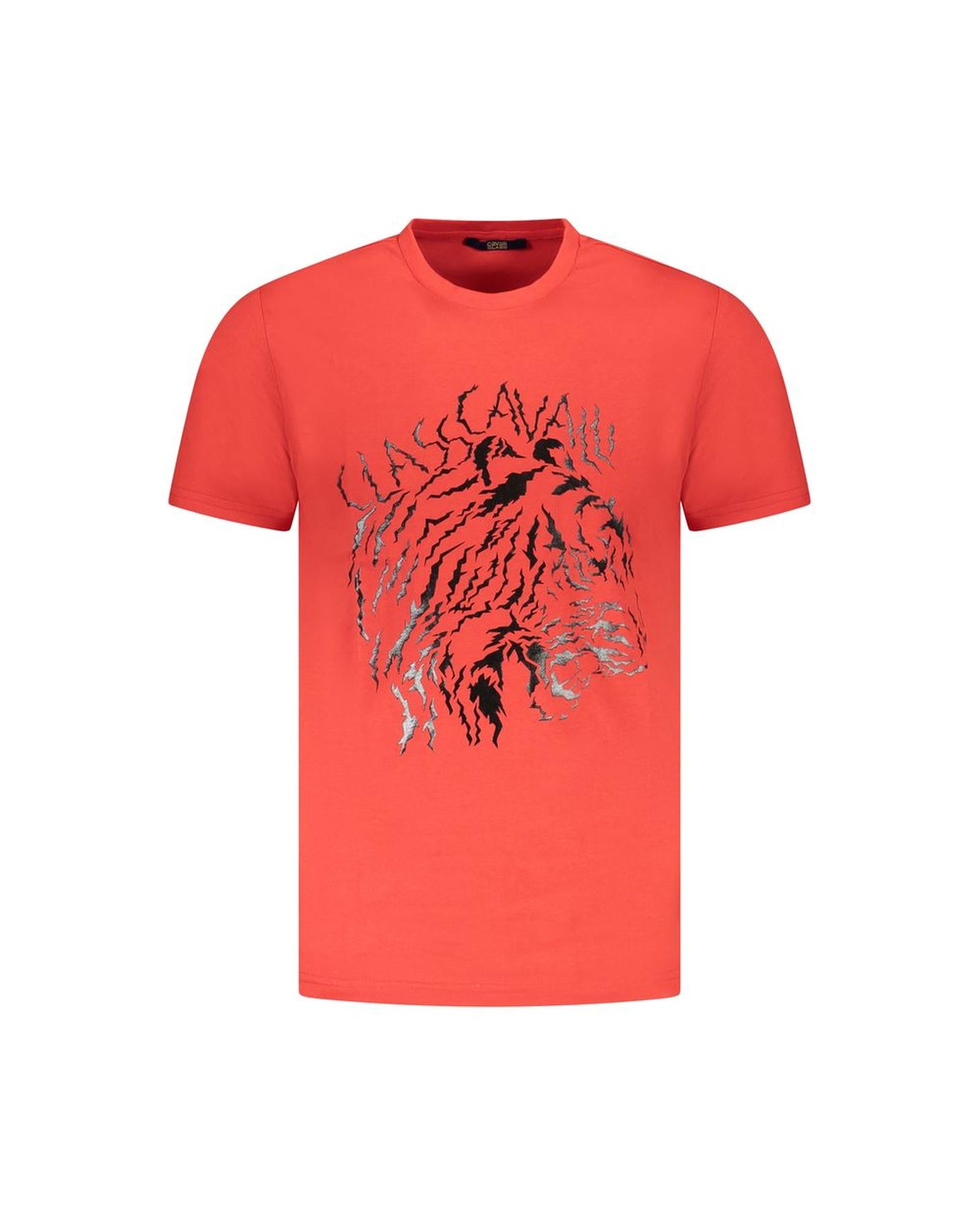 Cavalli Class Men's Red Cotton T-Shirt - L