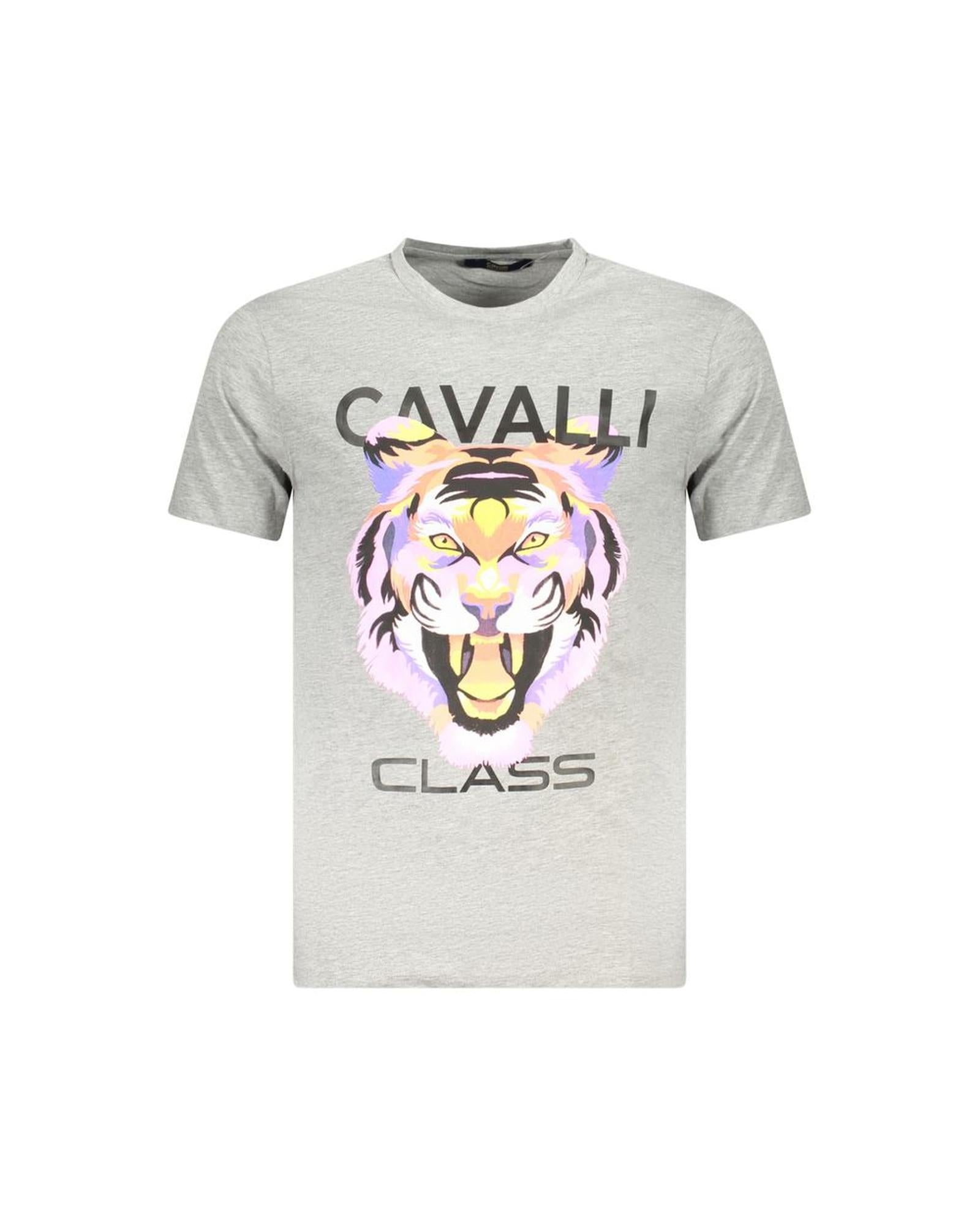 Cavalli Class Men's Gray Cotton T-Shirt - XL