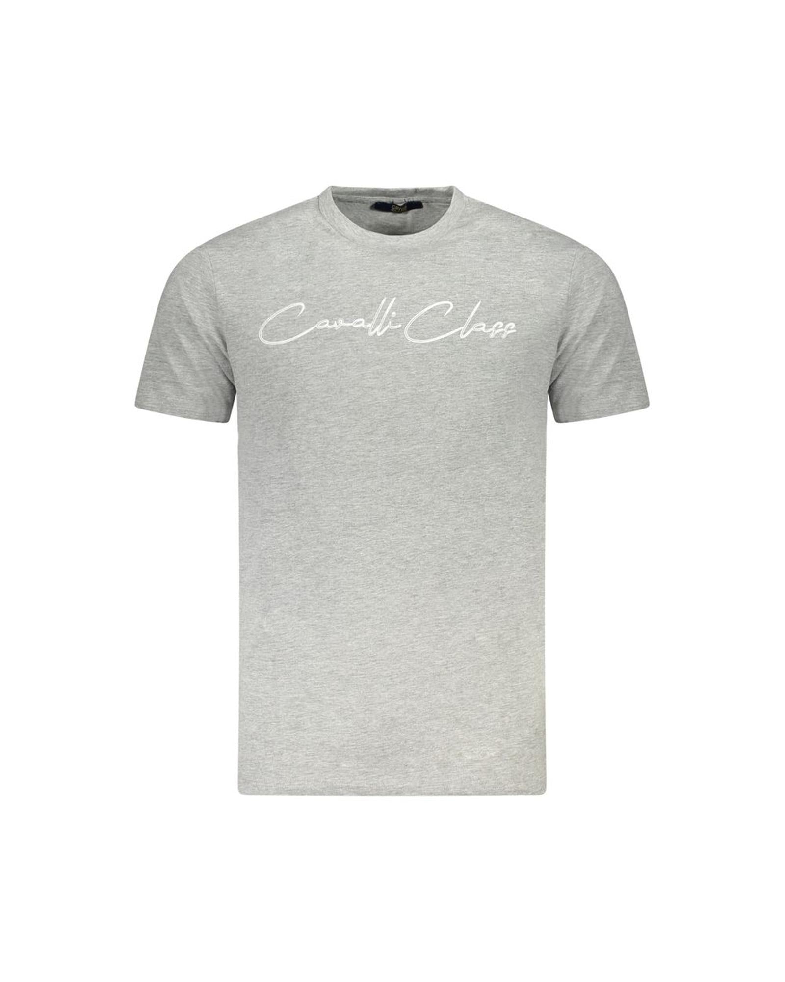 Cavalli Class Men's Gray Cotton T-Shirt - M