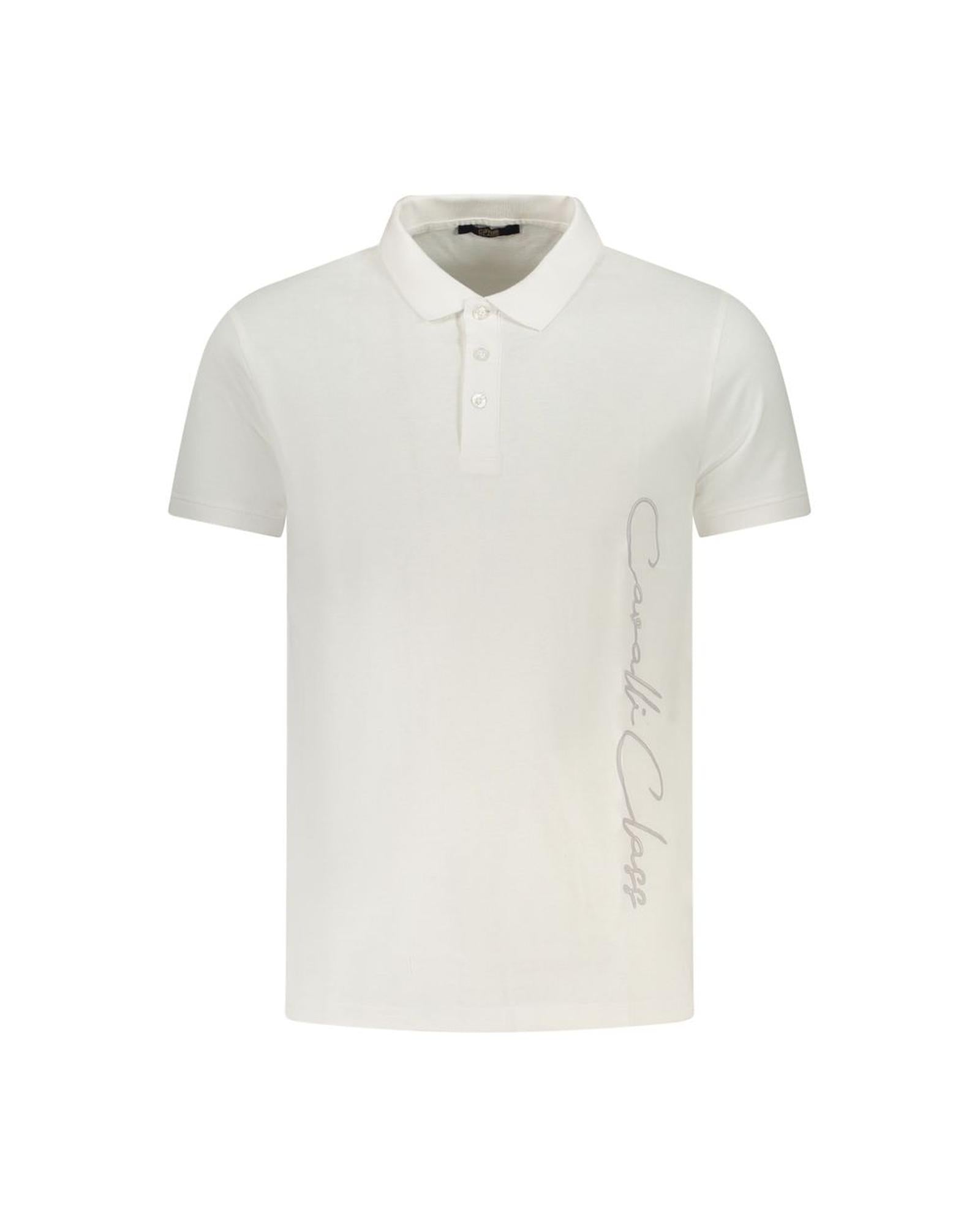 Cavalli Class Men's White Cotton Polo Shirt - L