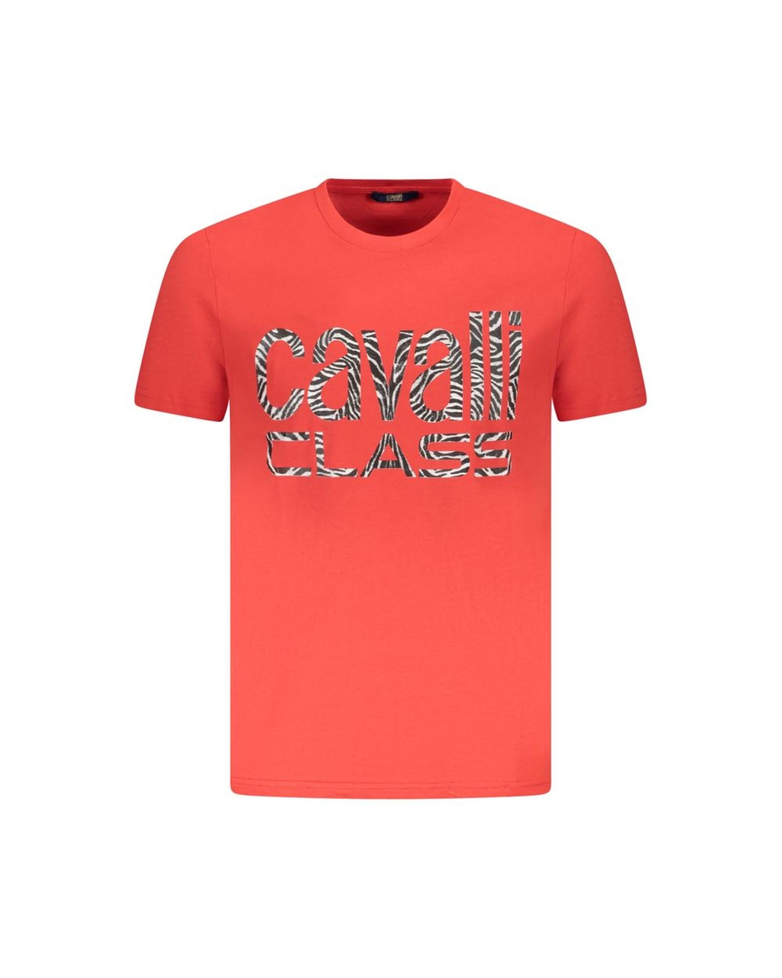 Cavalli Class Men's Red Cotton  T-Shirt - 2XL