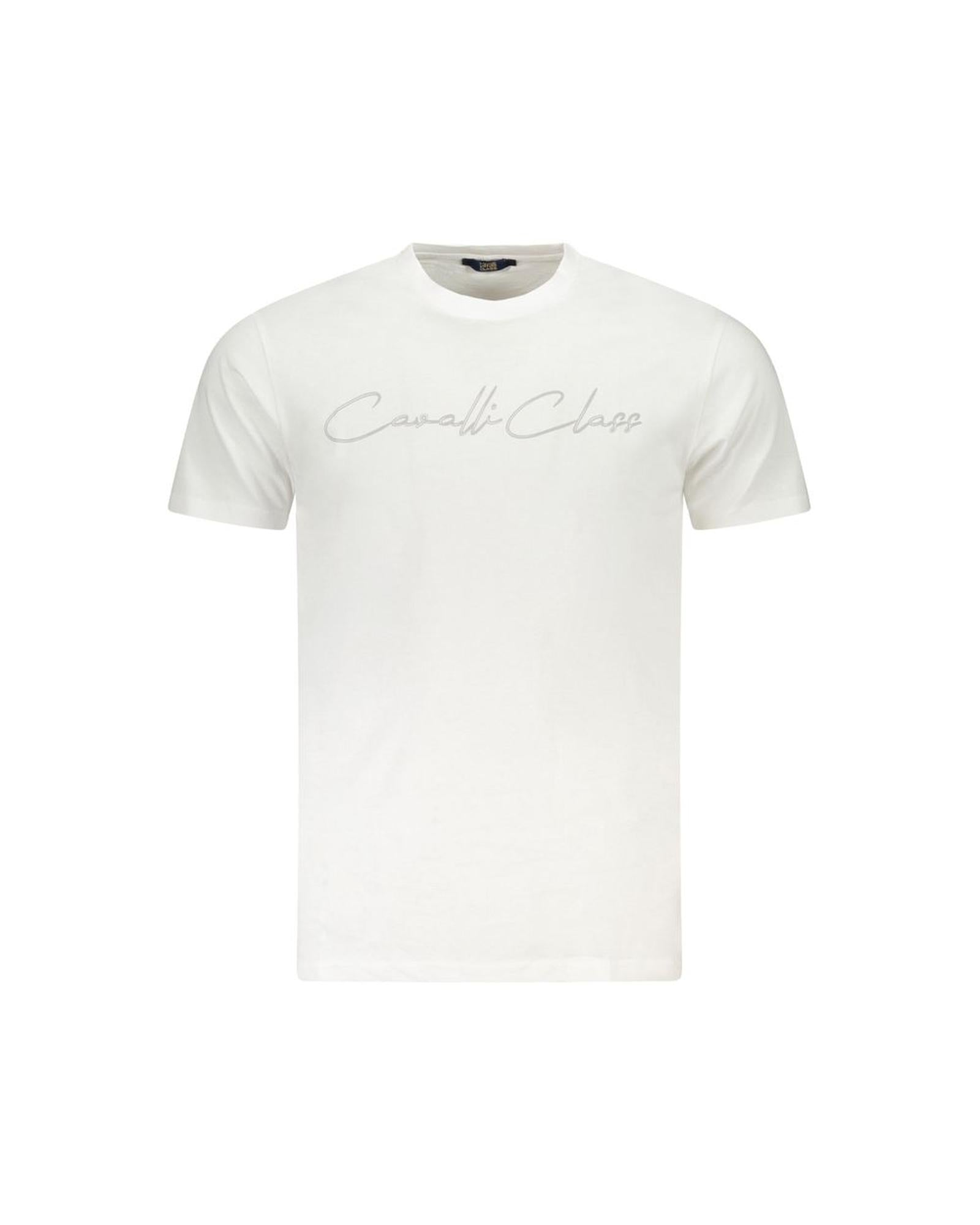 Cavalli Class Men's White Cotton  TShirt - XL