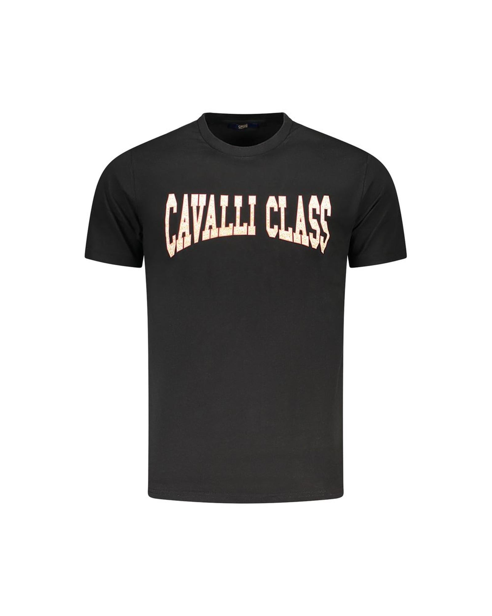 Cavalli Class Men's Black Cotton  T-Shirt - M