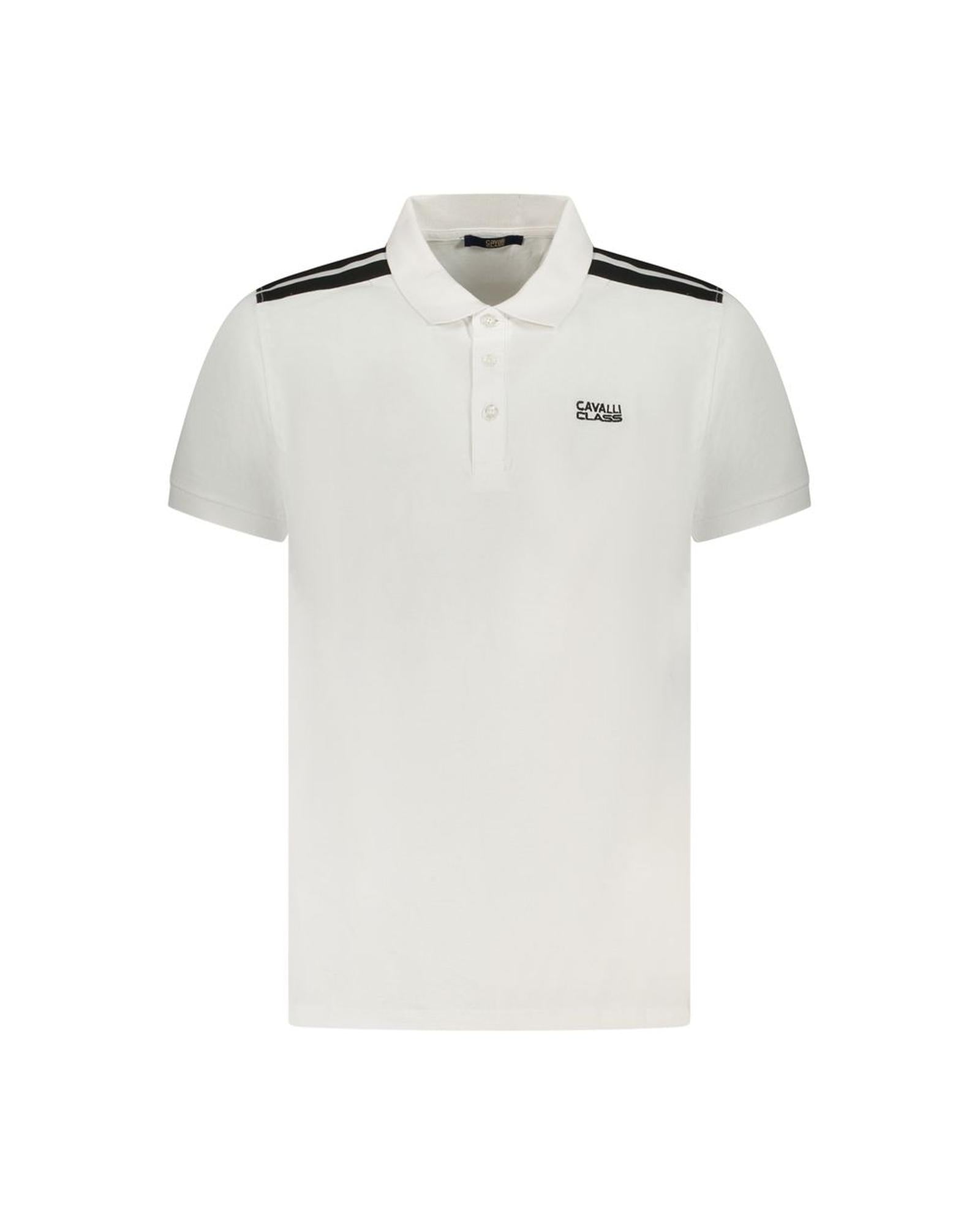 Cavalli Class Men's White Cotton Polo Shirt - XL