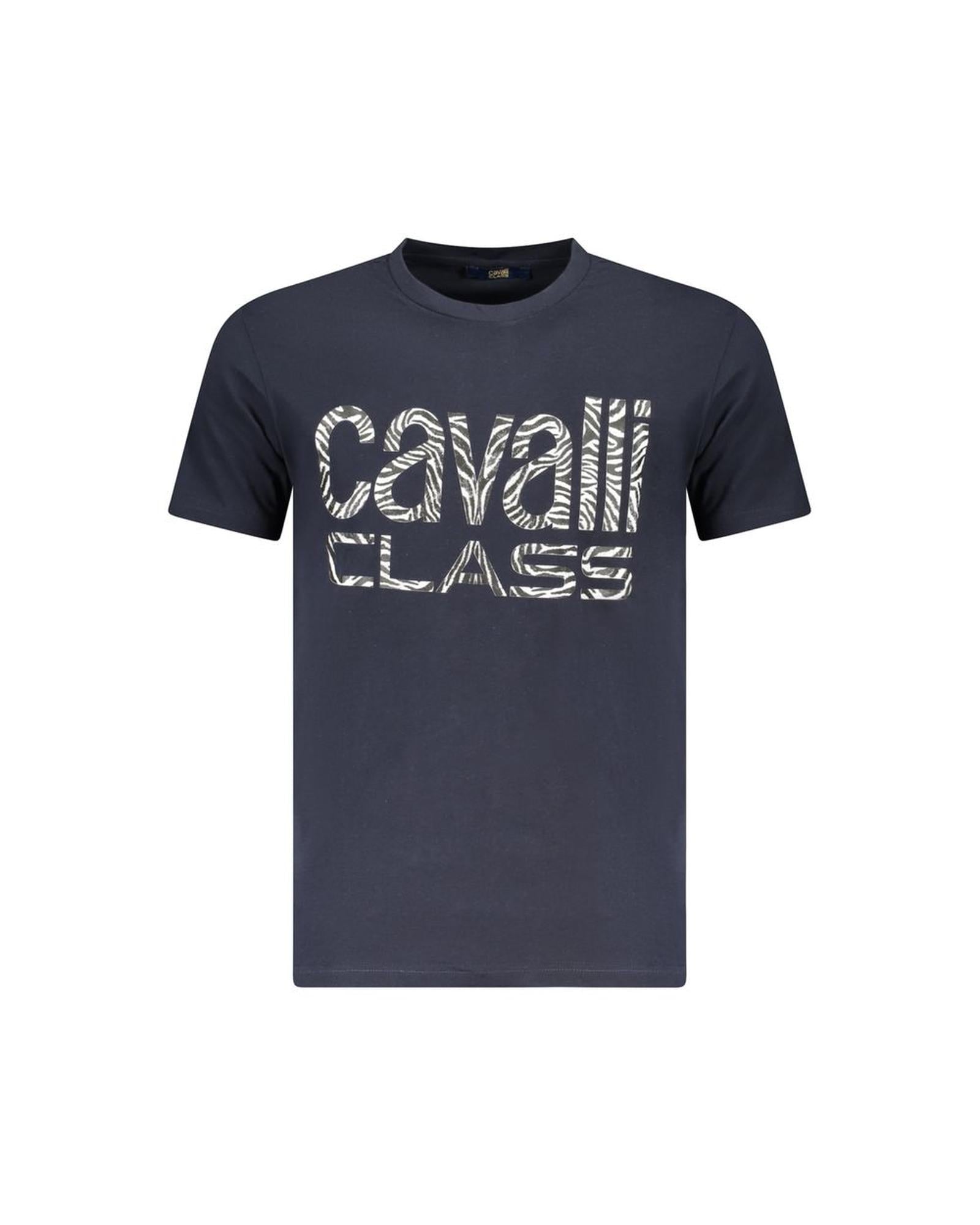 Cavalli Class Men's Blue Cotton  T-Shirt - 2XL