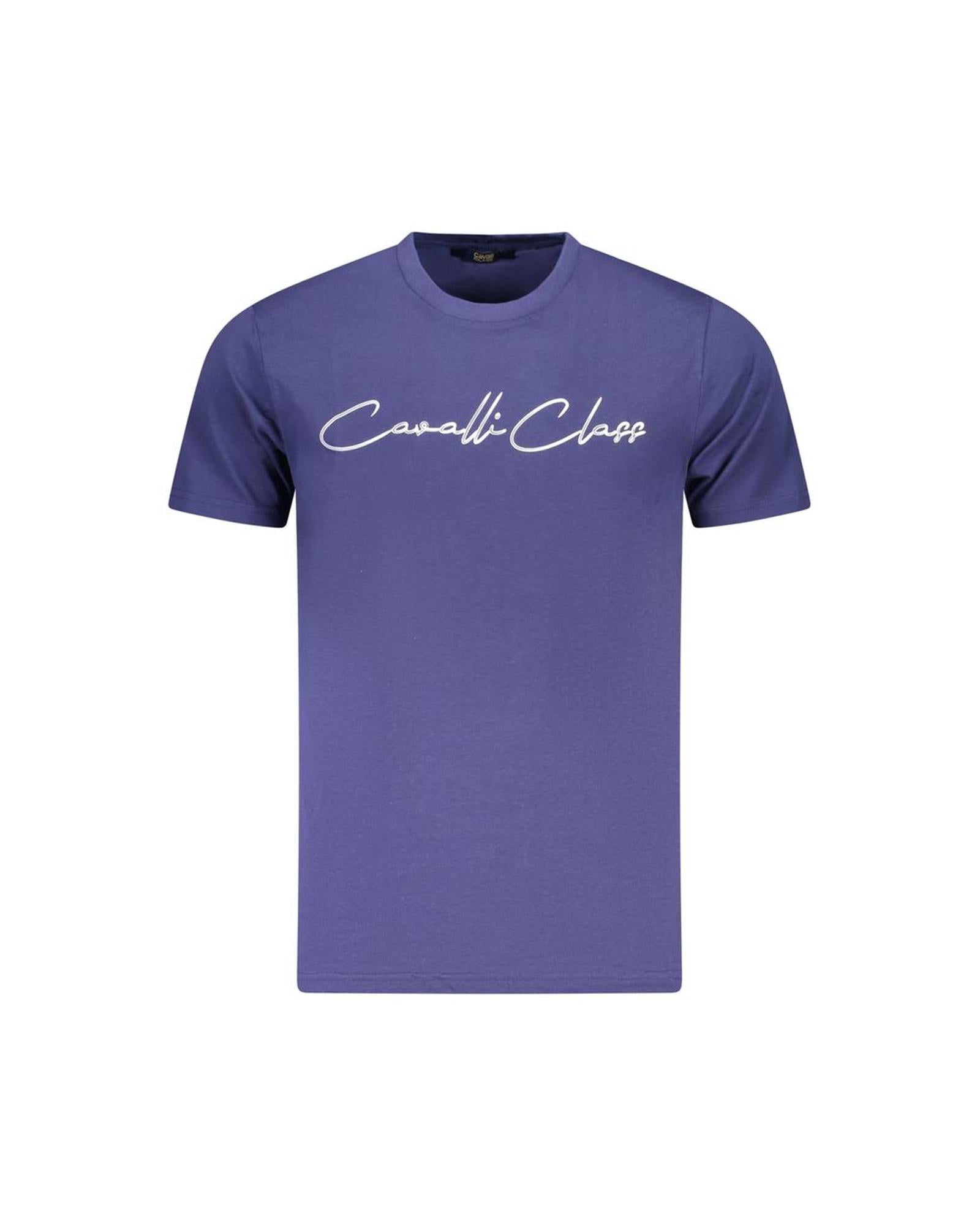 Cavalli Class Men's Blue Cotton  T-Shirt - 2XL