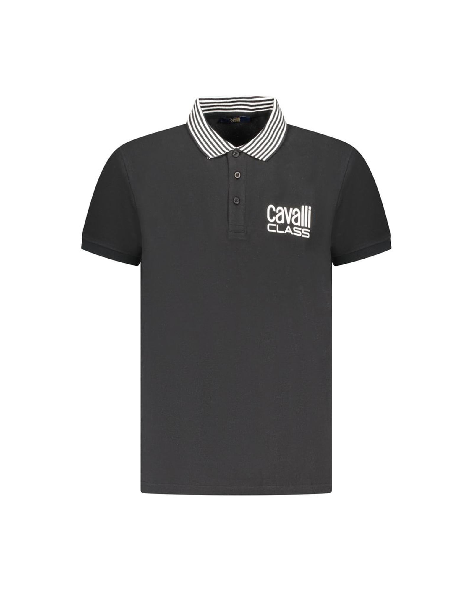 Cavalli Class Men's Black Cotton Polo Shirt - 2XL