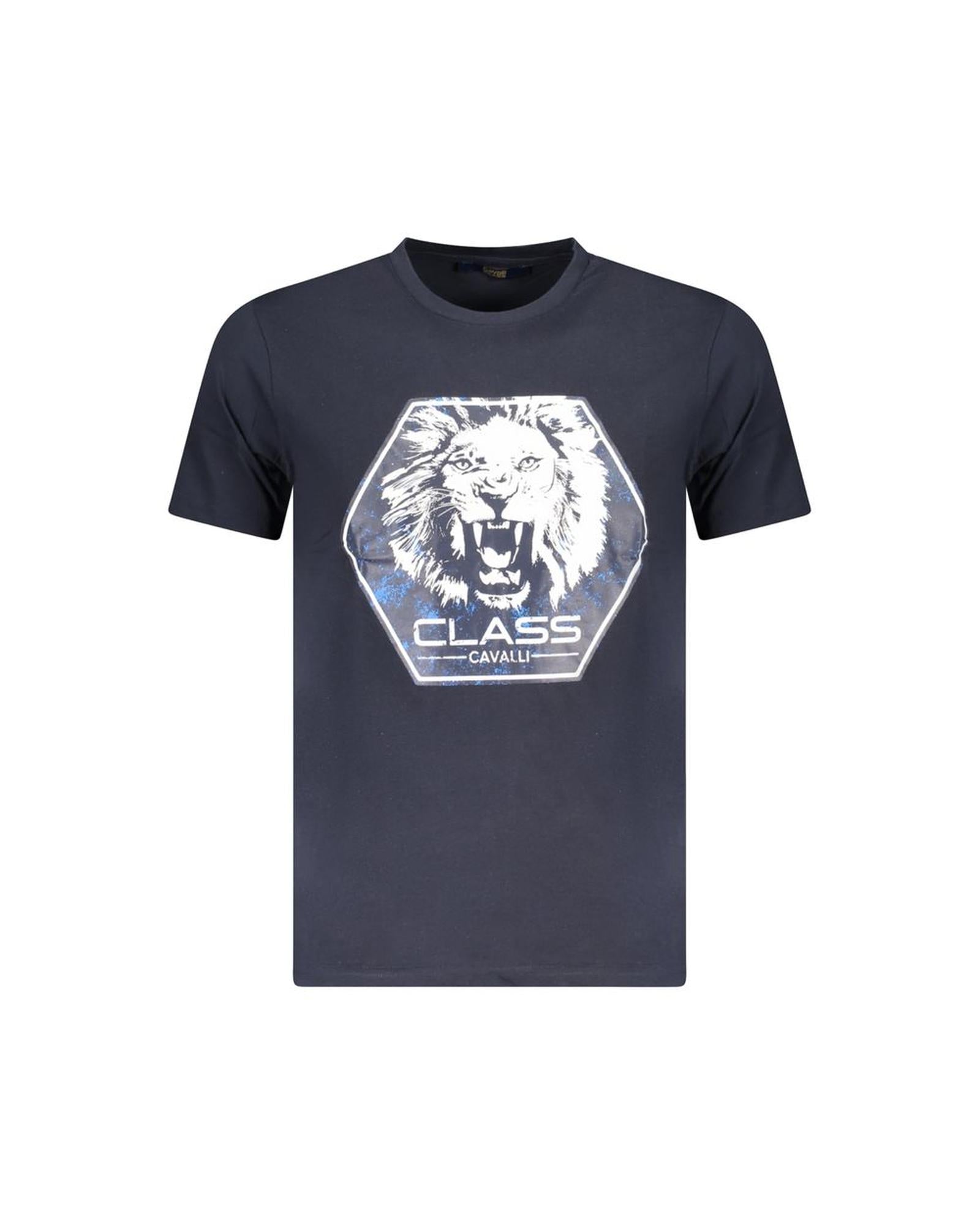 Cavalli Class Men's Blue Cotton T-Shirt - L
