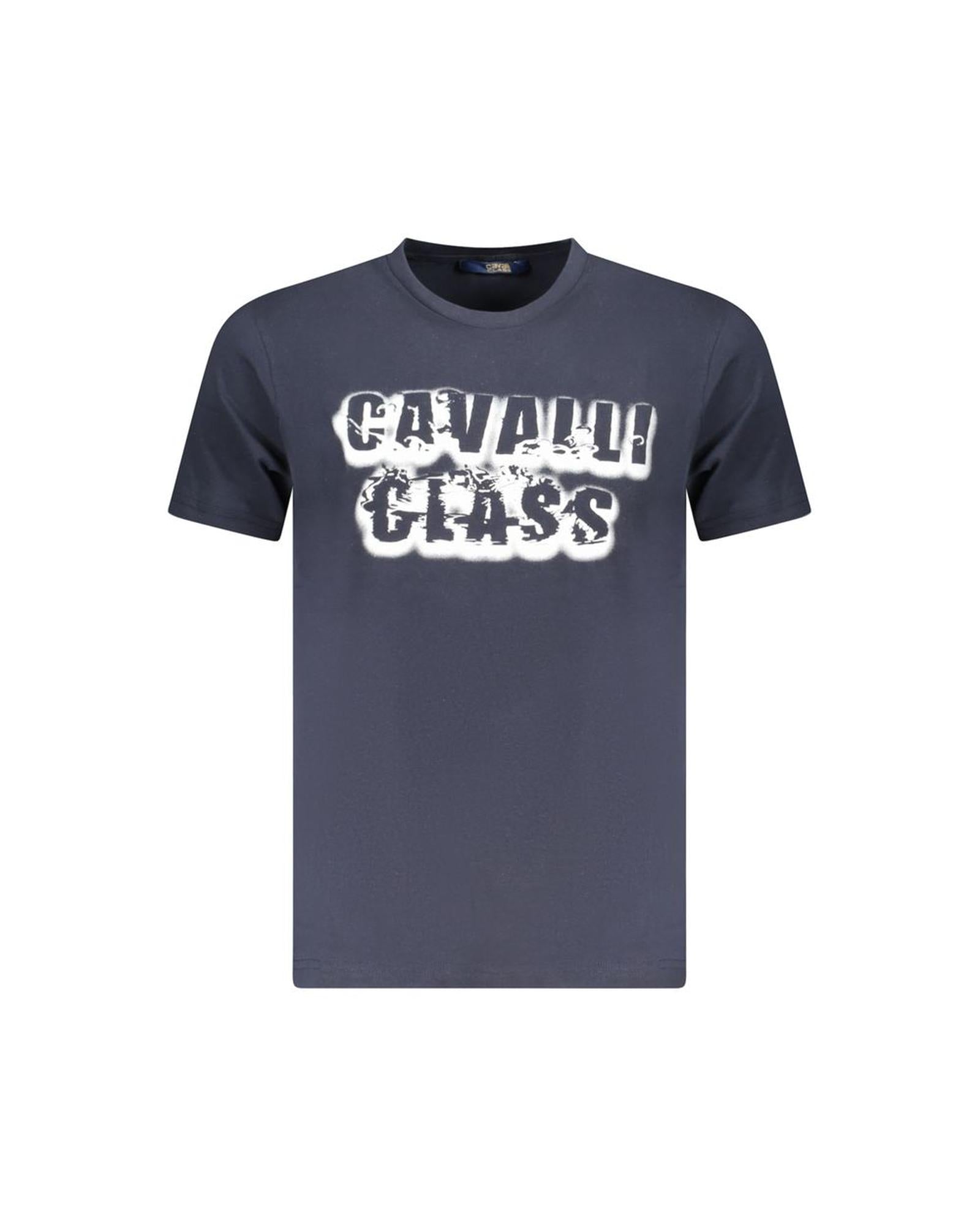 Cavalli Class Men's Blue Cotton  T-Shirt - 2XL
