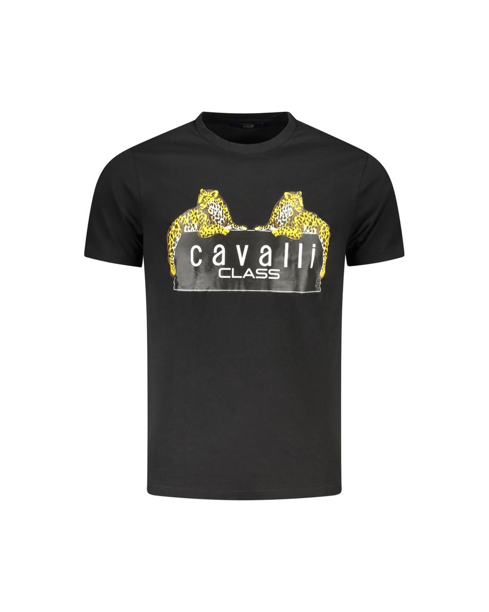 Cavalli Class Men's Black Cotton T-Shirt - M