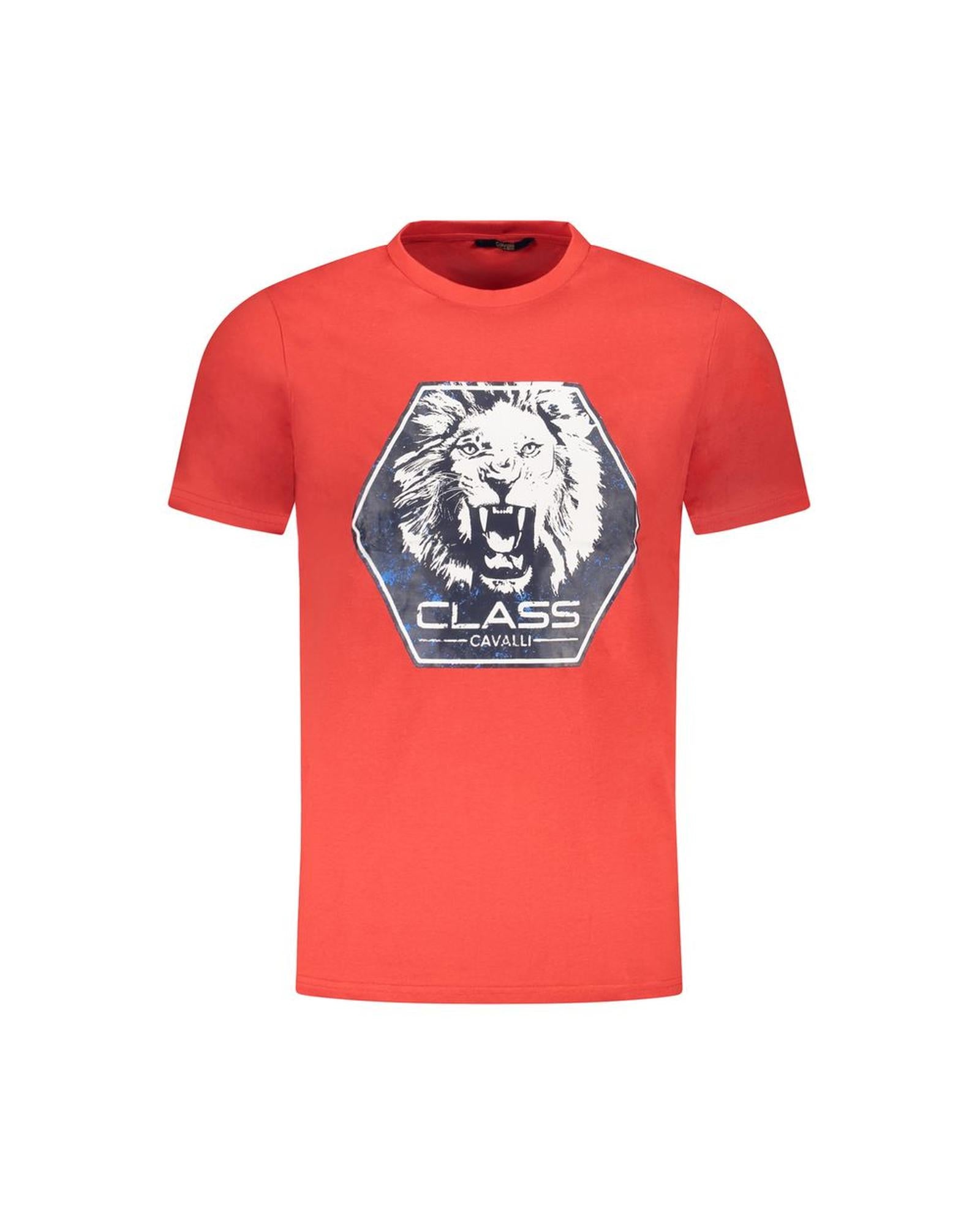 Cavalli Class Men's Red Cotton T-Shirt - 2XL