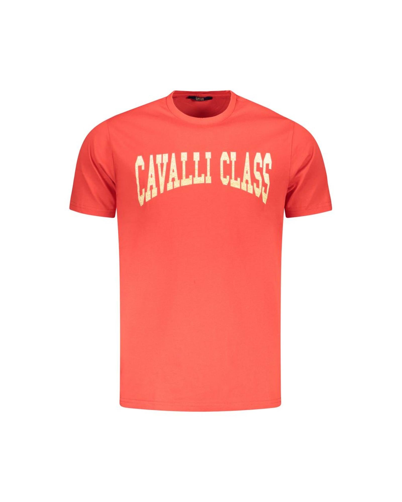 Cavalli Class Men's Red Cotton T-Shirt - M