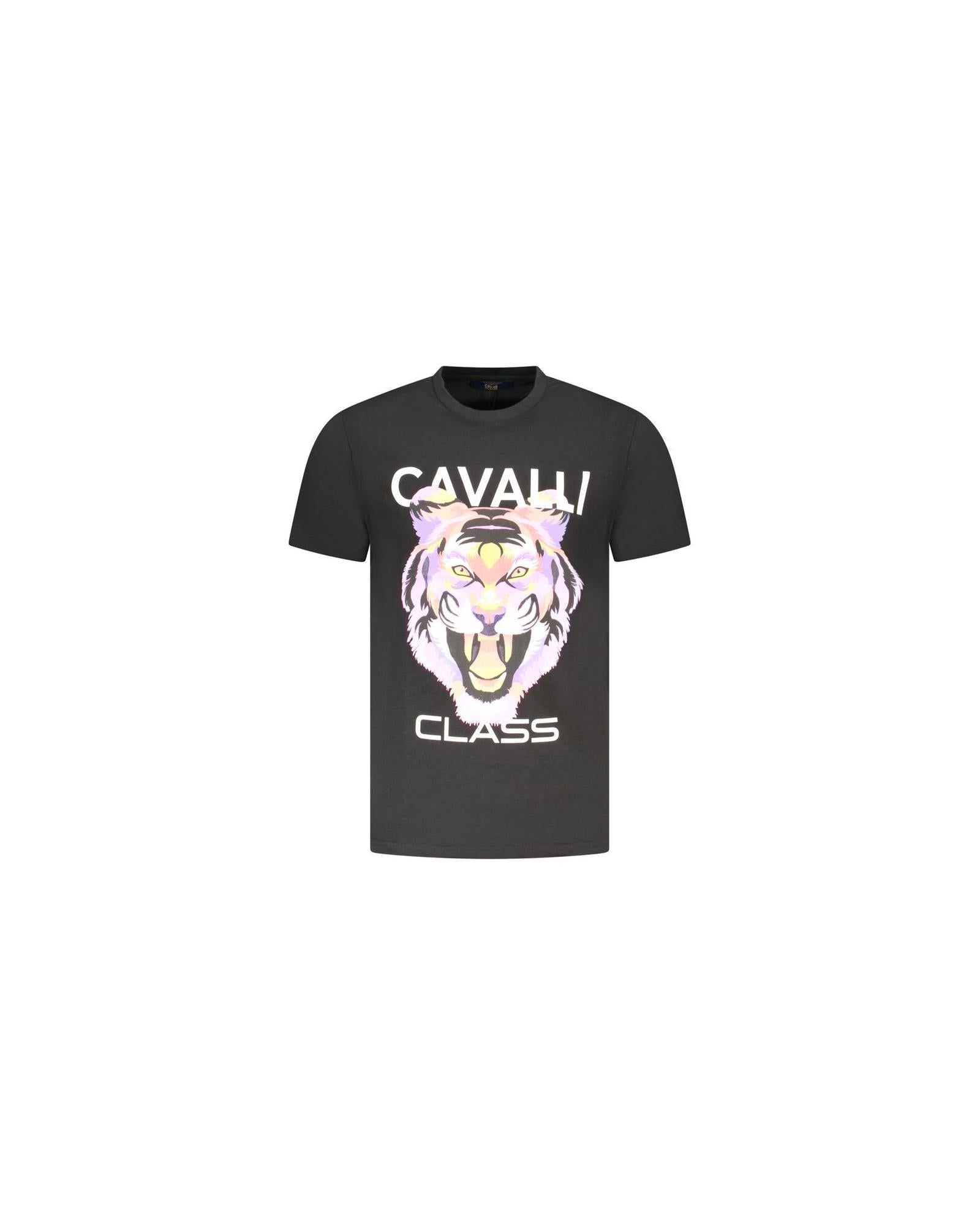 Cavalli Class Men's Black Cotton T-Shirt - XL