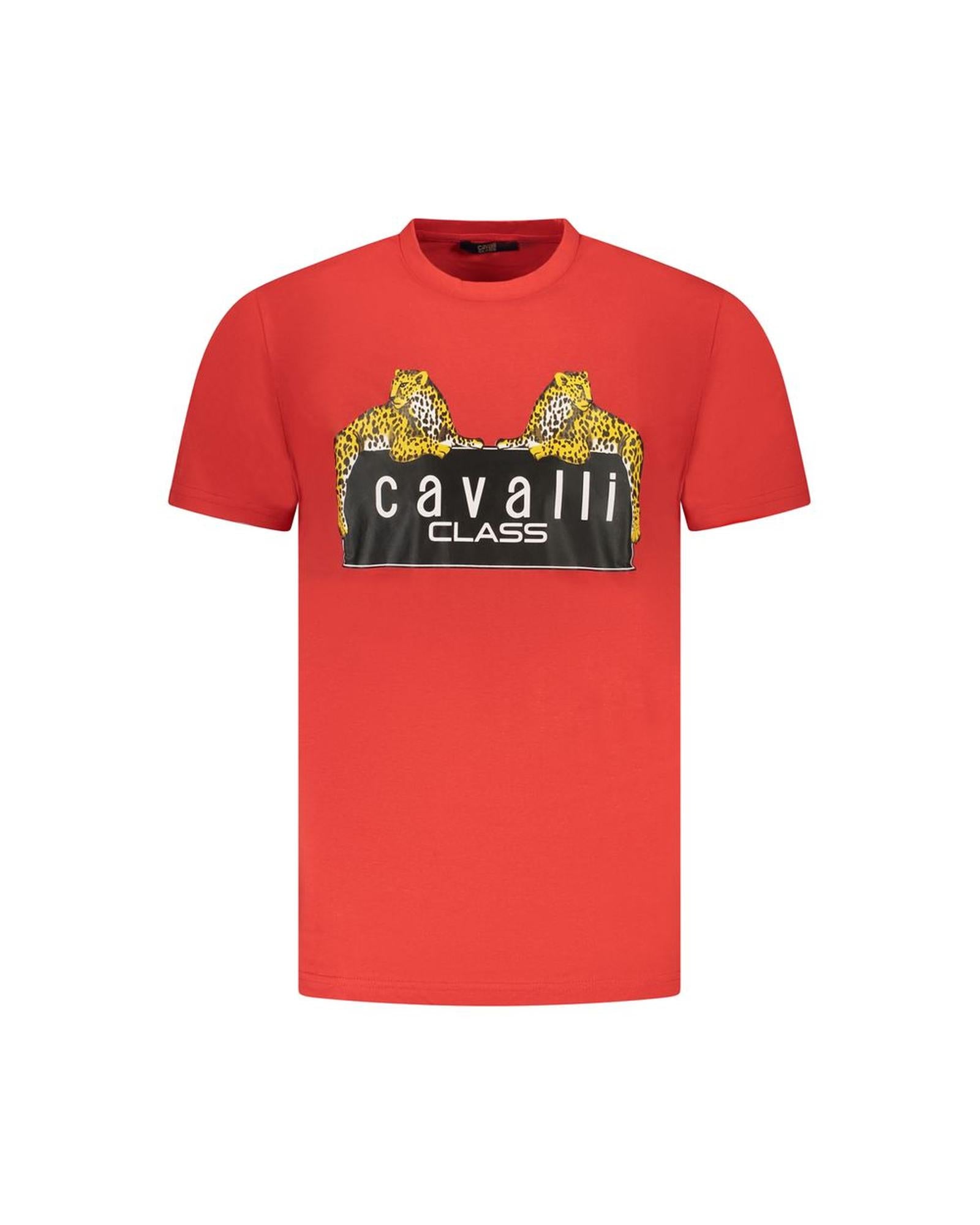 Cavalli Class Men's Red Cotton T-Shirt - L
