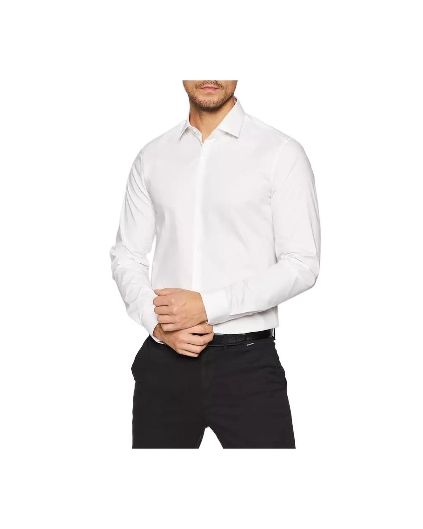 Calvin Klein Men's White Cotton Shirt - 41 IT