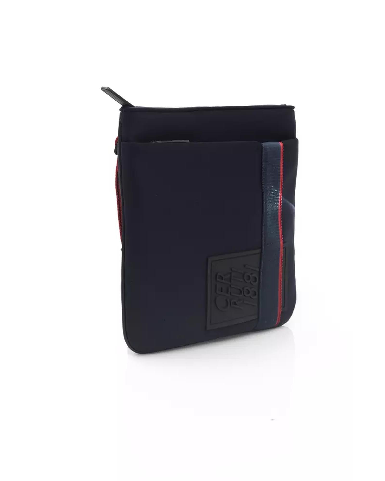 Cerruti 1881 Men's Sleek Blue Messenger Bag with Logo Detail - One Size