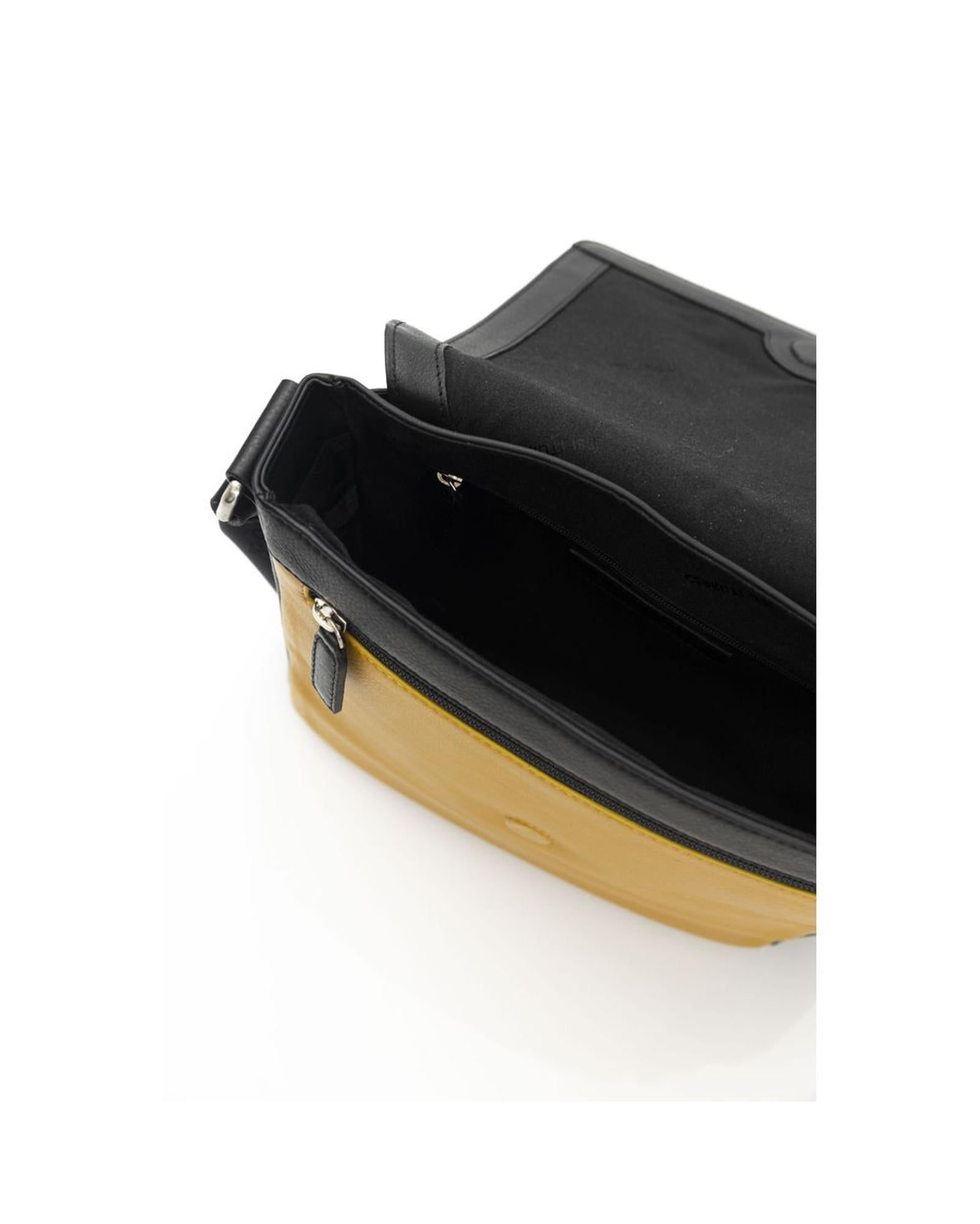 Cerruti 1881 Men's Elegant Yellow Leather Crossbody Bag - One Size 4