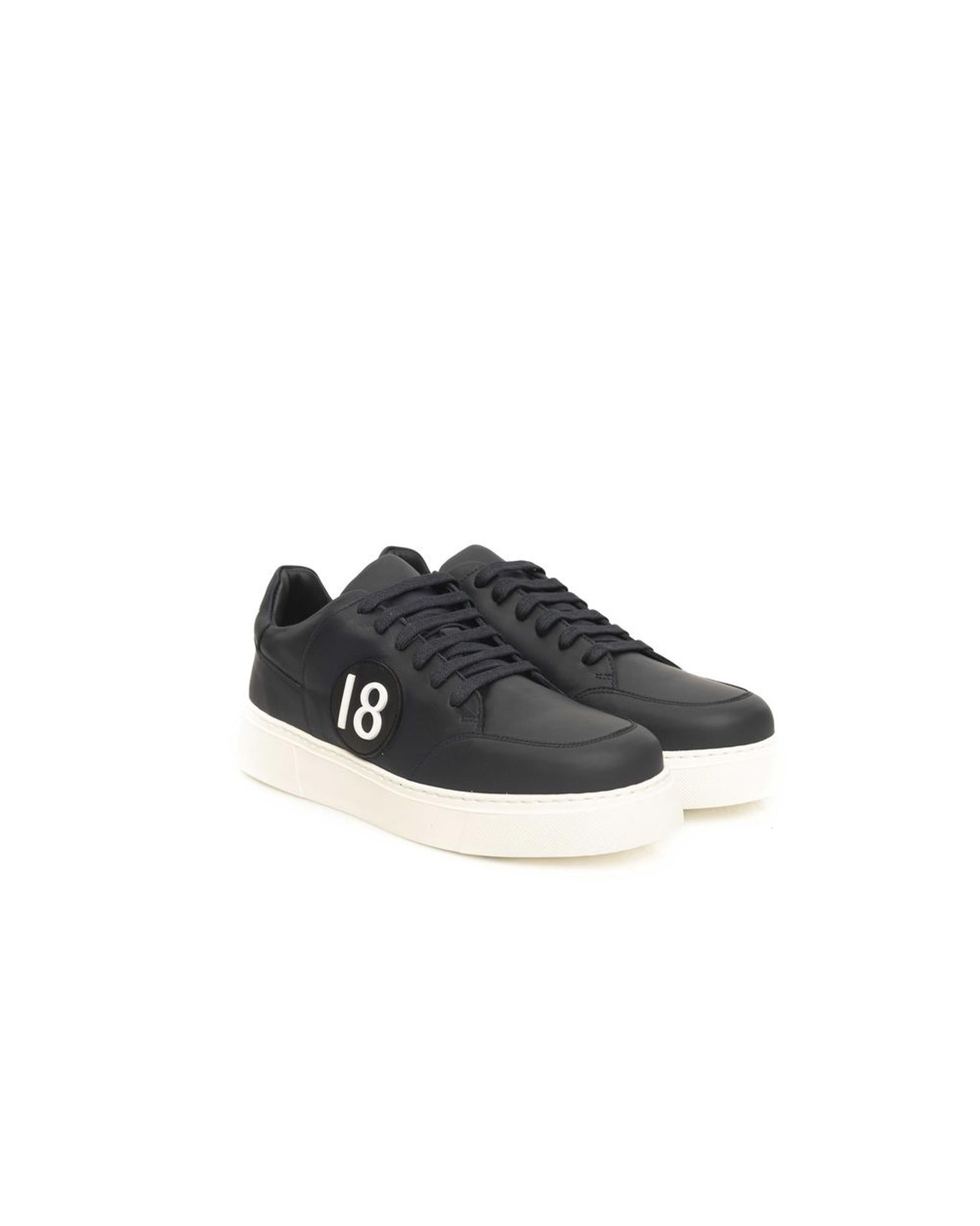 Cerruti 1881 Men's Blue COW Leather Sneaker - 43 EU 3