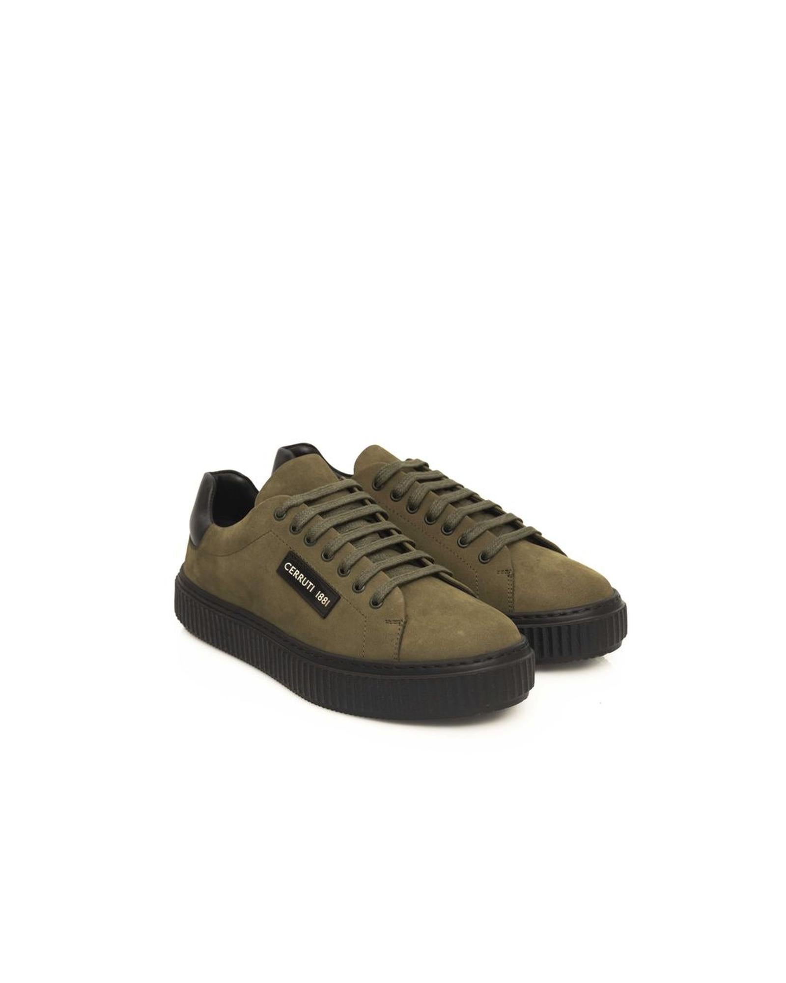 Cerruti 1881 Men's Green COW Leather Sneaker - 42 EU 3