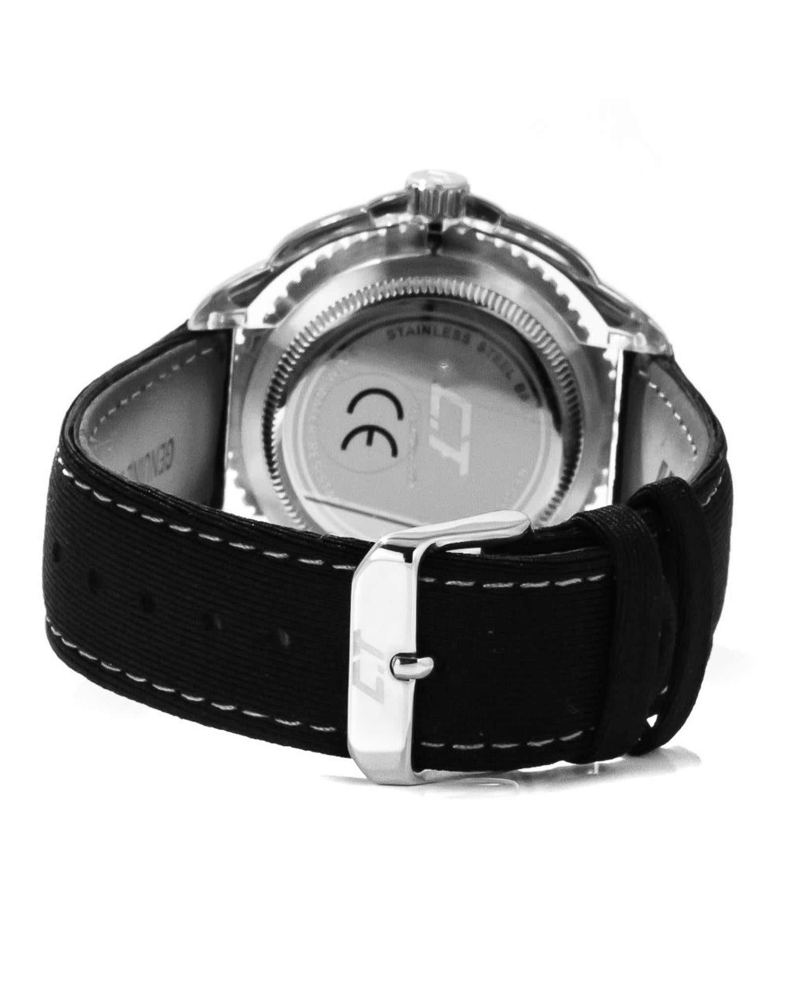 Chronotech Men's Black Leather Watch - One Size