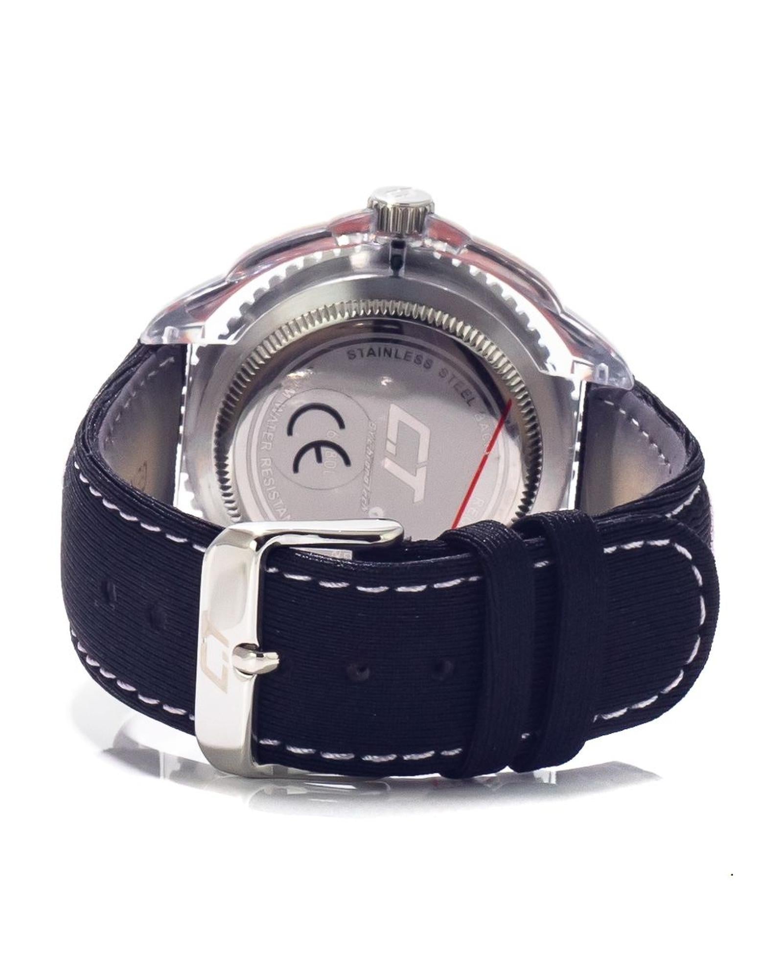 Chronotech Unisex's Black Leather Watch - One Size