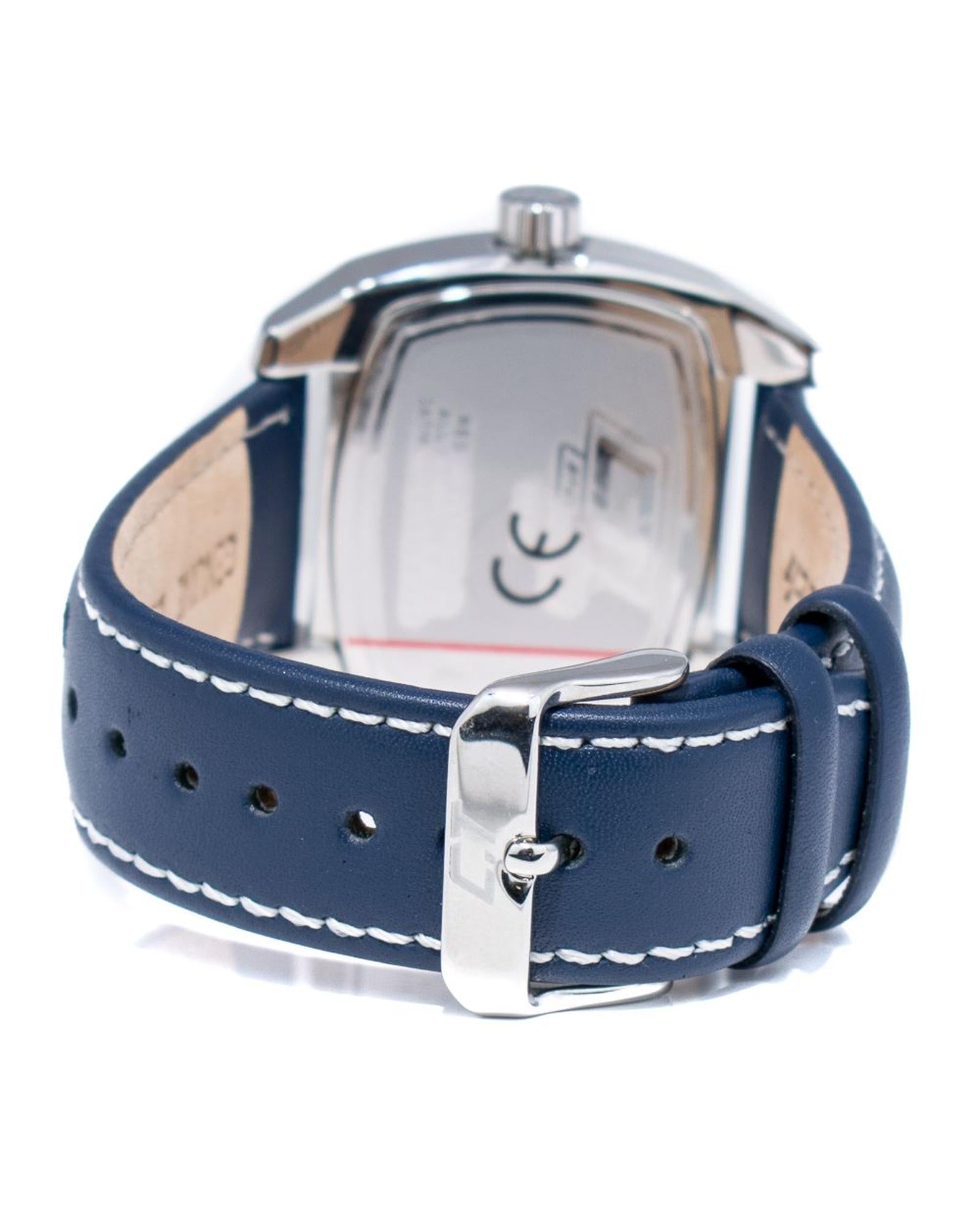 Chronotech Men's Blue Leather Watch - One Size