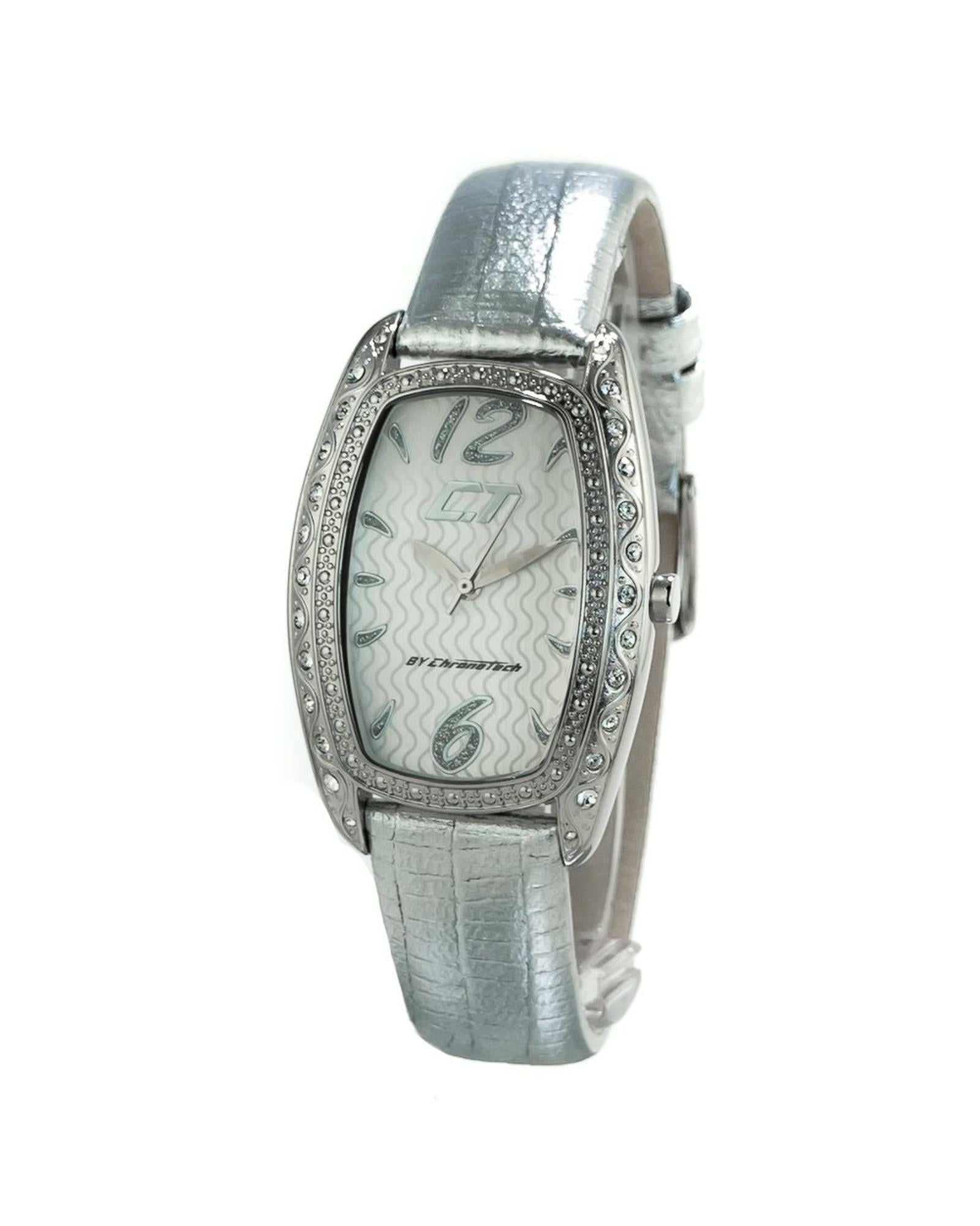 Chronotech Women's Silver Leather Watch - One Size