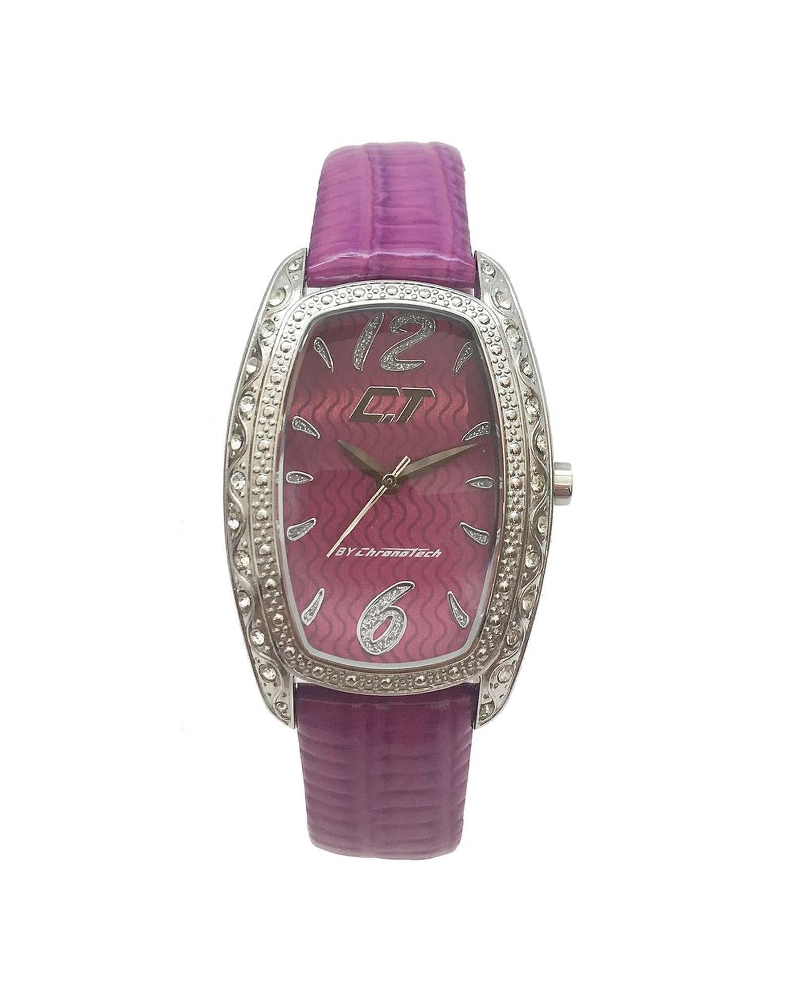 Chronotech Women's Purple Leather Watch - One Size