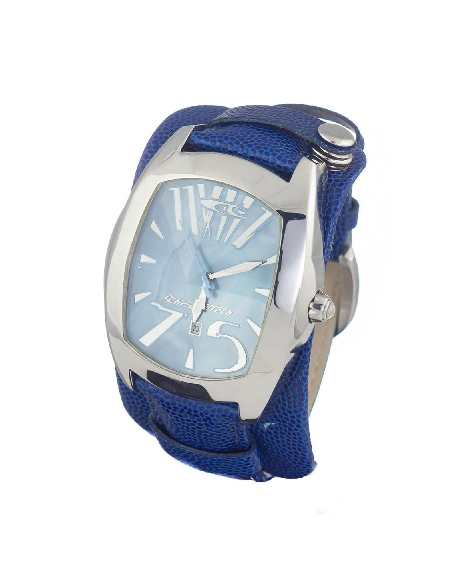Chronotech Men's Blue Leather Watch - One Size