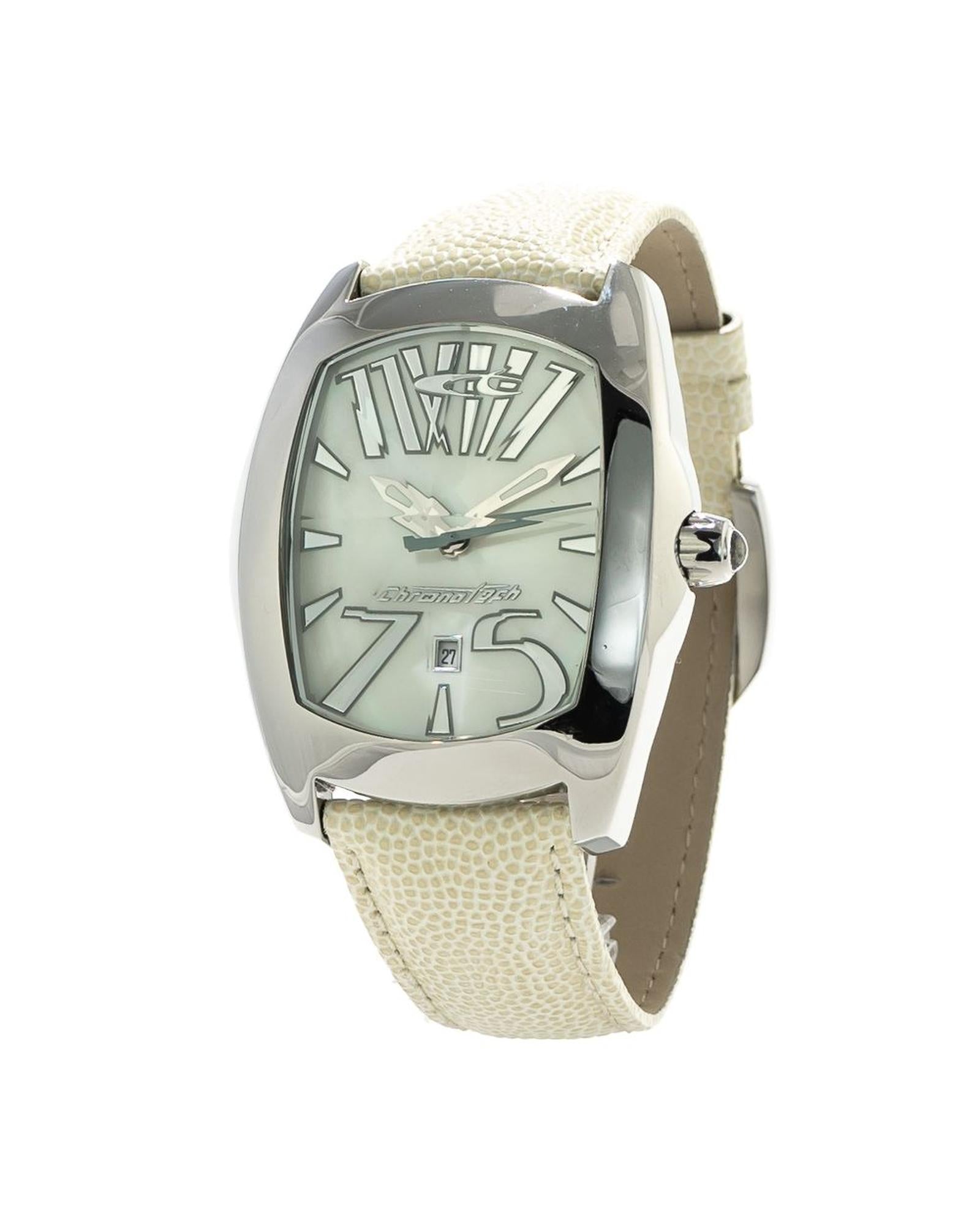 Chronotech Unisex's White Leather Watch - One Size