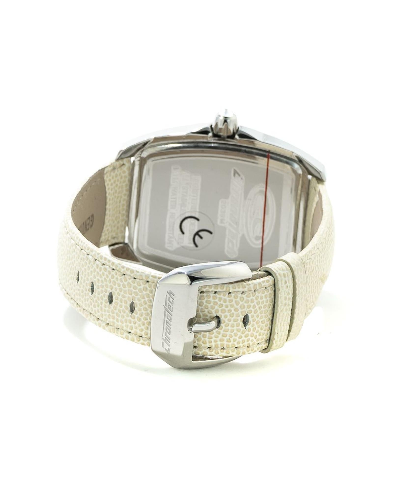 Chronotech Unisex's White Leather Watch - One Size