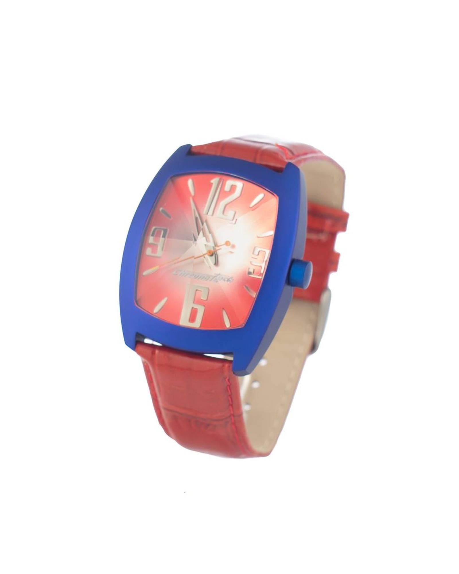 Chronotech Unisex's Red Leather Watch - One Size
