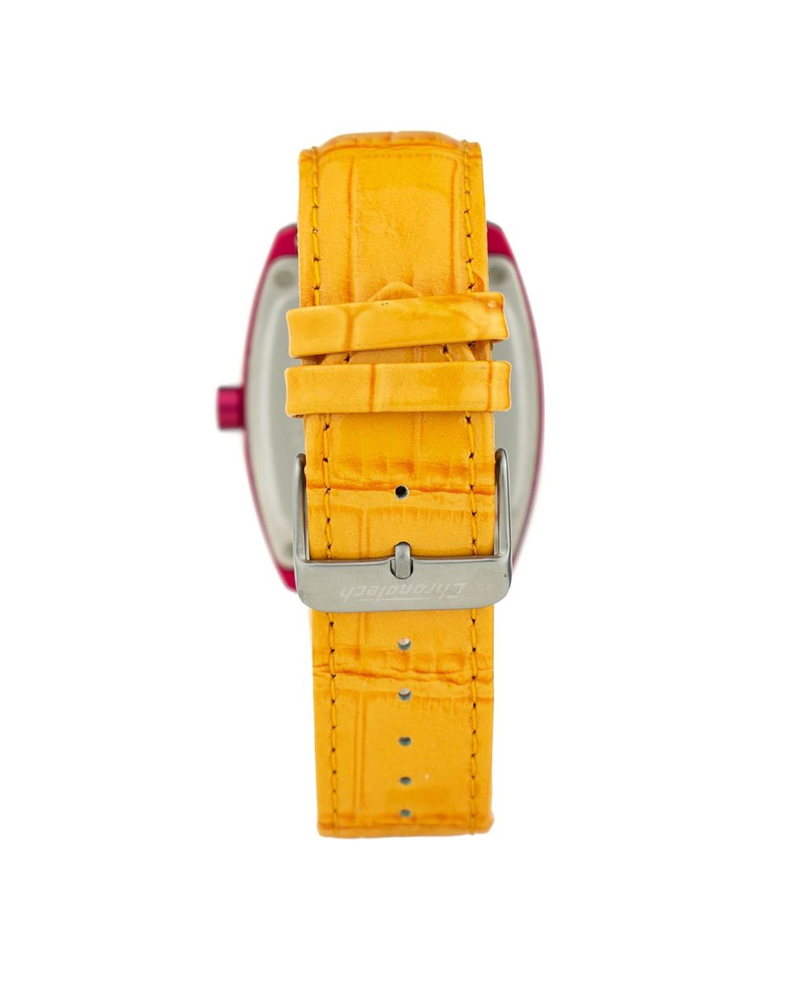 Chronotech Unisex's Orange Leather Watch - One Size