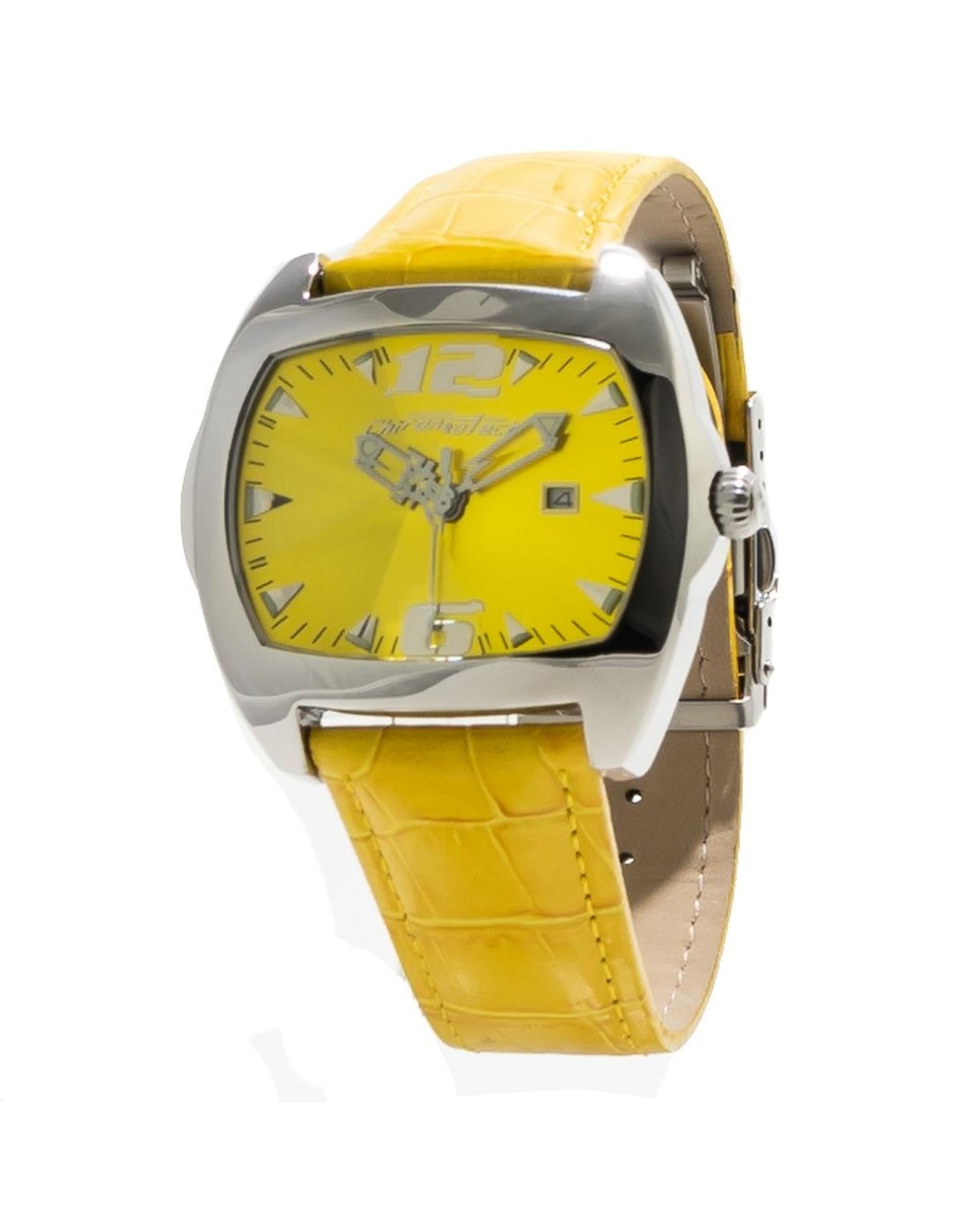 Chronotech Unisex's Yellow Leather Watch - One Size
