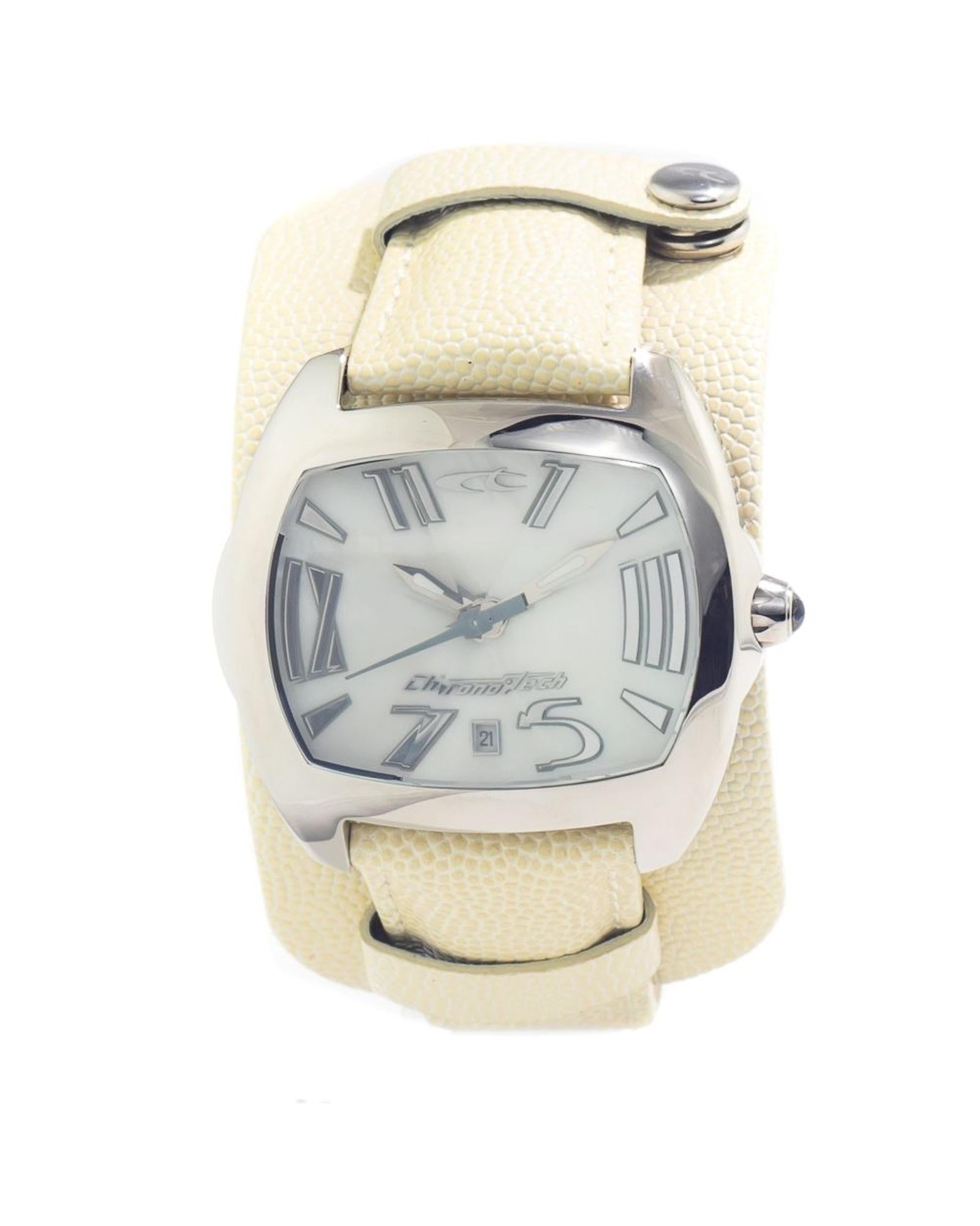 Chronotech Men's Beige Leather Watch - One Size
