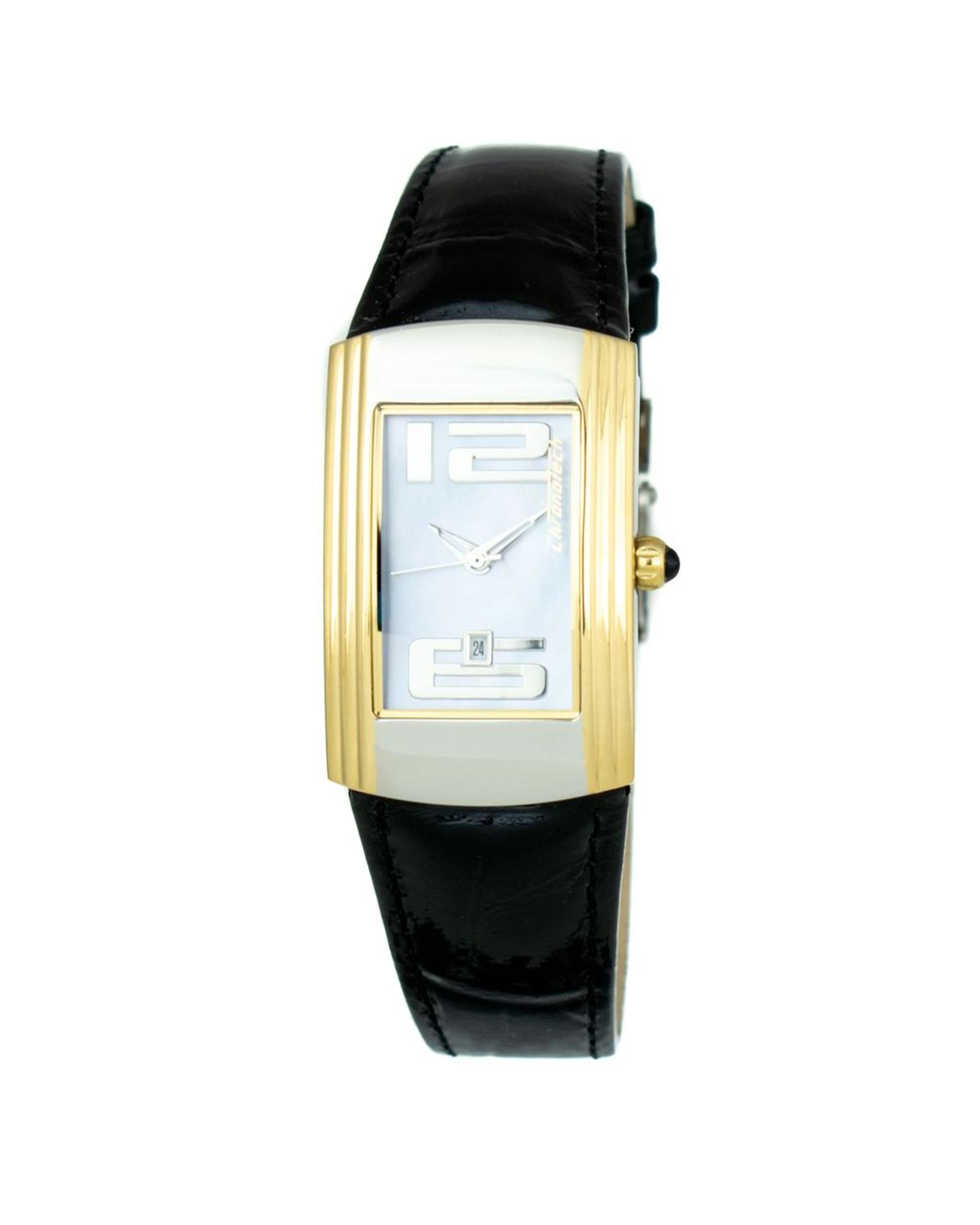 Chronotech Women's Black Leather Watch - One Size